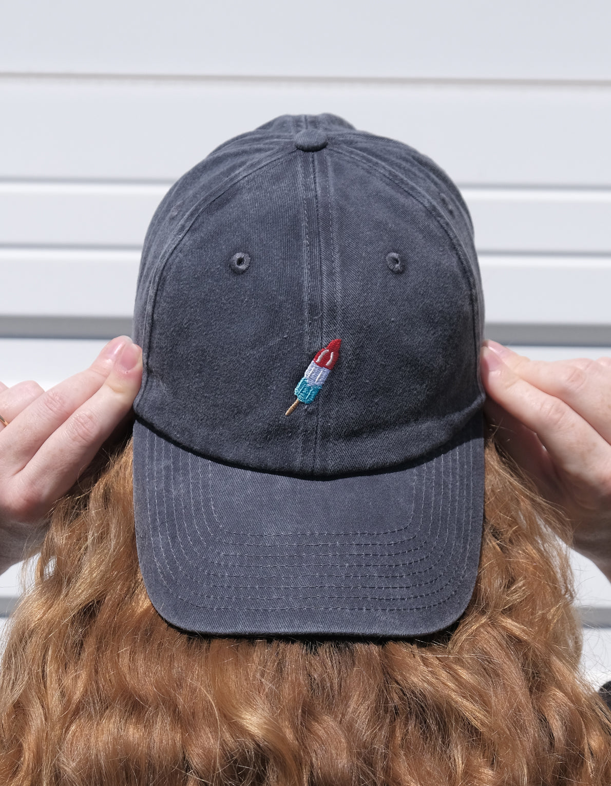 Embroidered Hat | Red, White, & Blue Popsicle