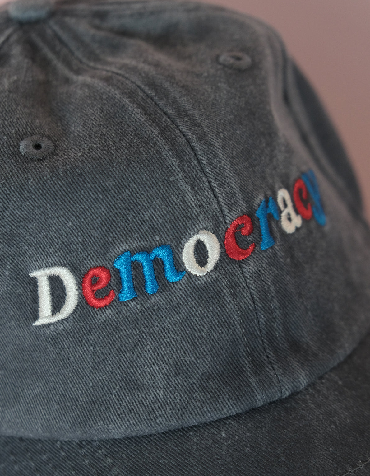 Embroidered Hat | Democracy, Red, White & Blue