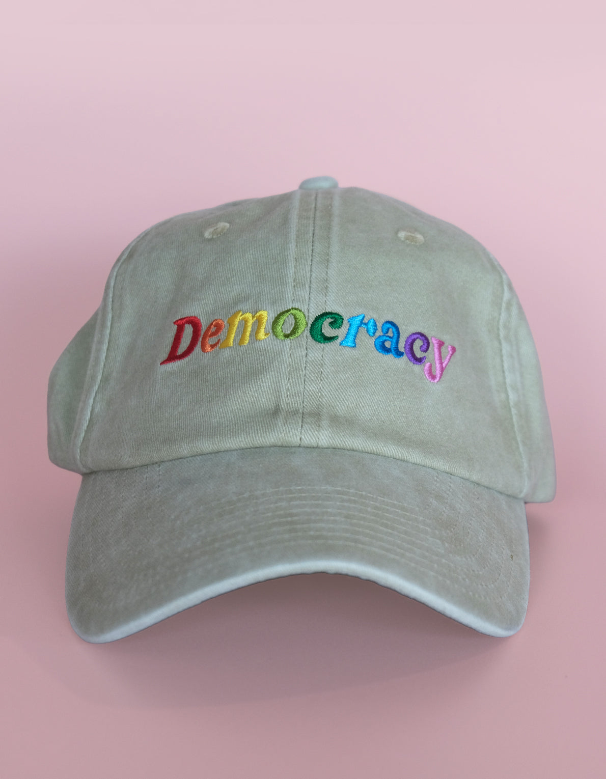 Embroidered Hat | Democracy, Rainbow