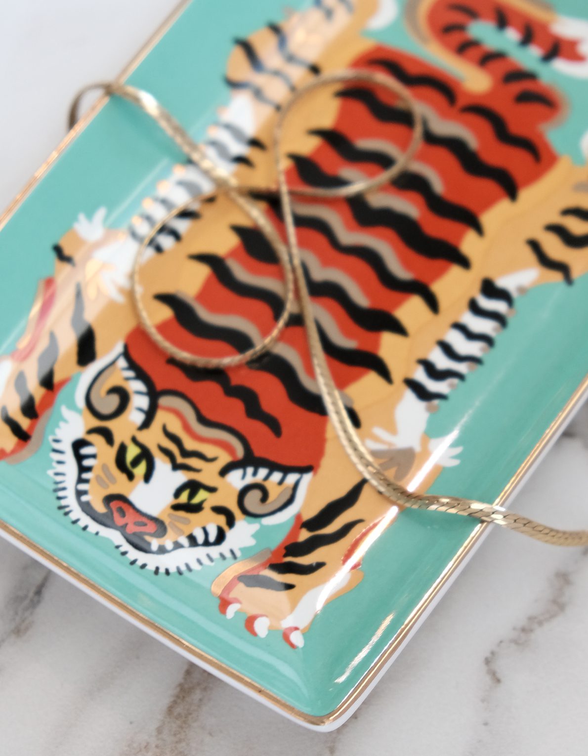 Porcelain Trinket Tray | Jade Tiger