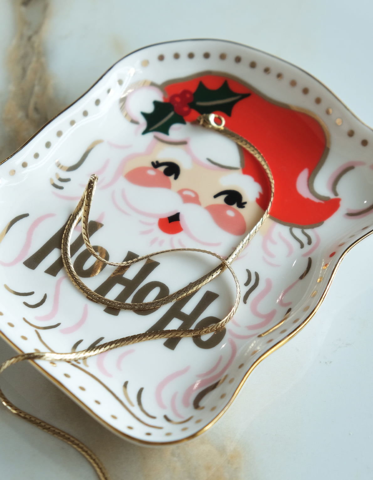 Porcelain Trinket Tray | Santa