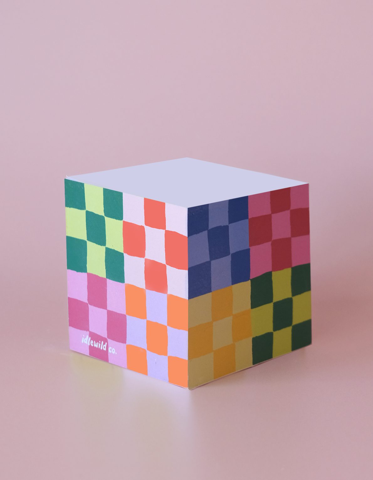 Sticky Note Cube | Rainbow Checks