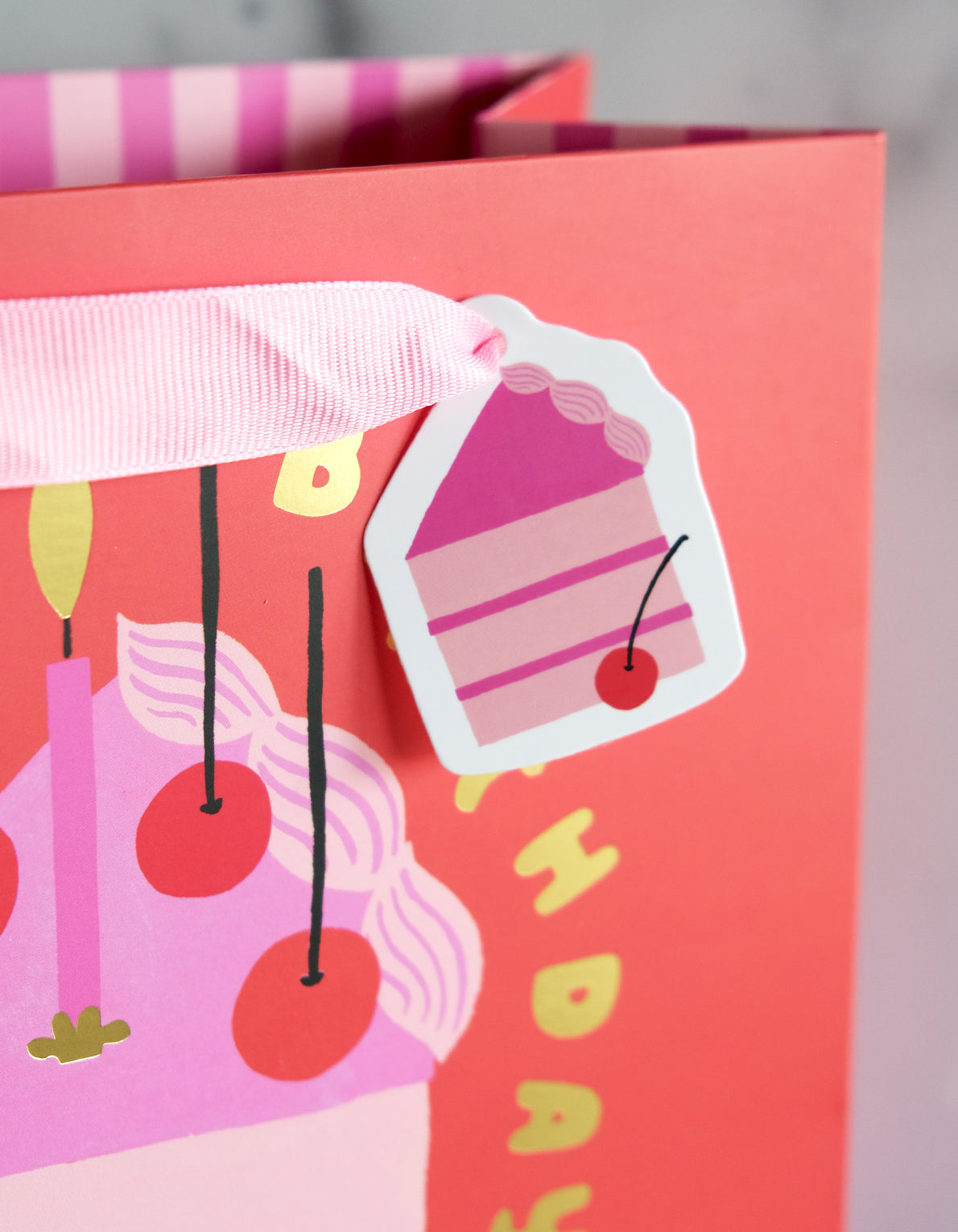 Gift Bag | Pink Cherry Birthday Cake