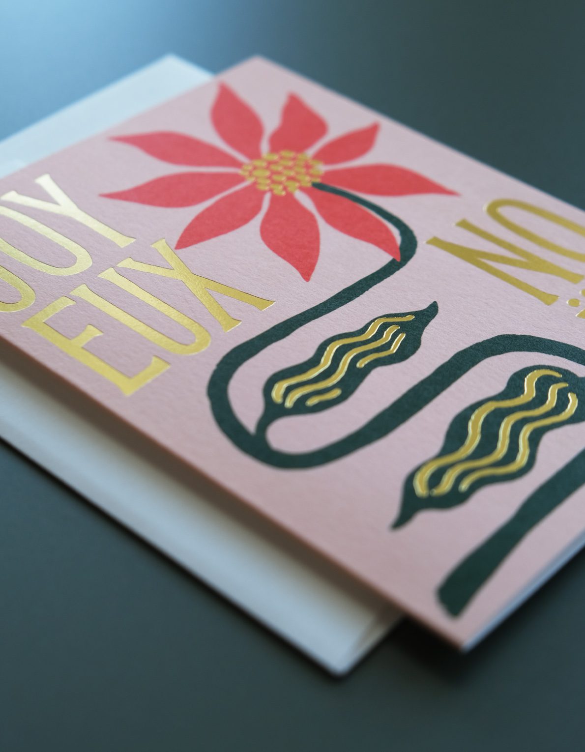 Christmas Greeting Card | Joyeux Noel Poinsettia