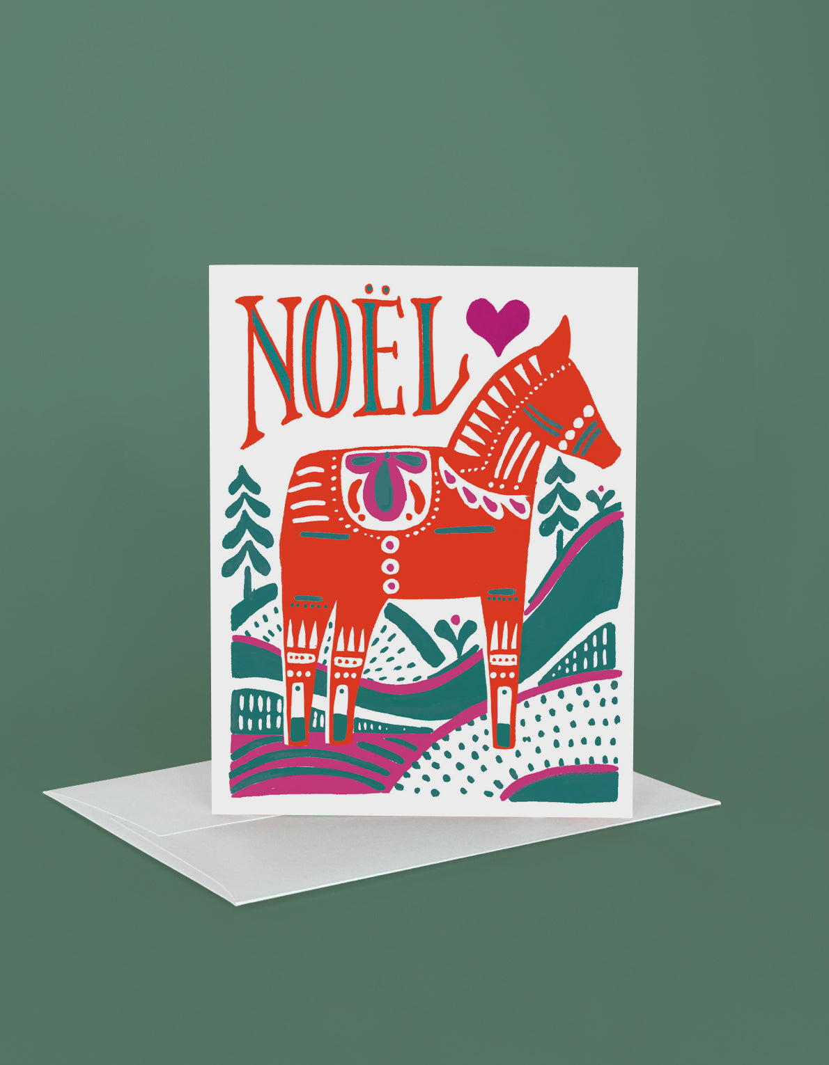 Christmas Greeting Card | Scandinavian Dala