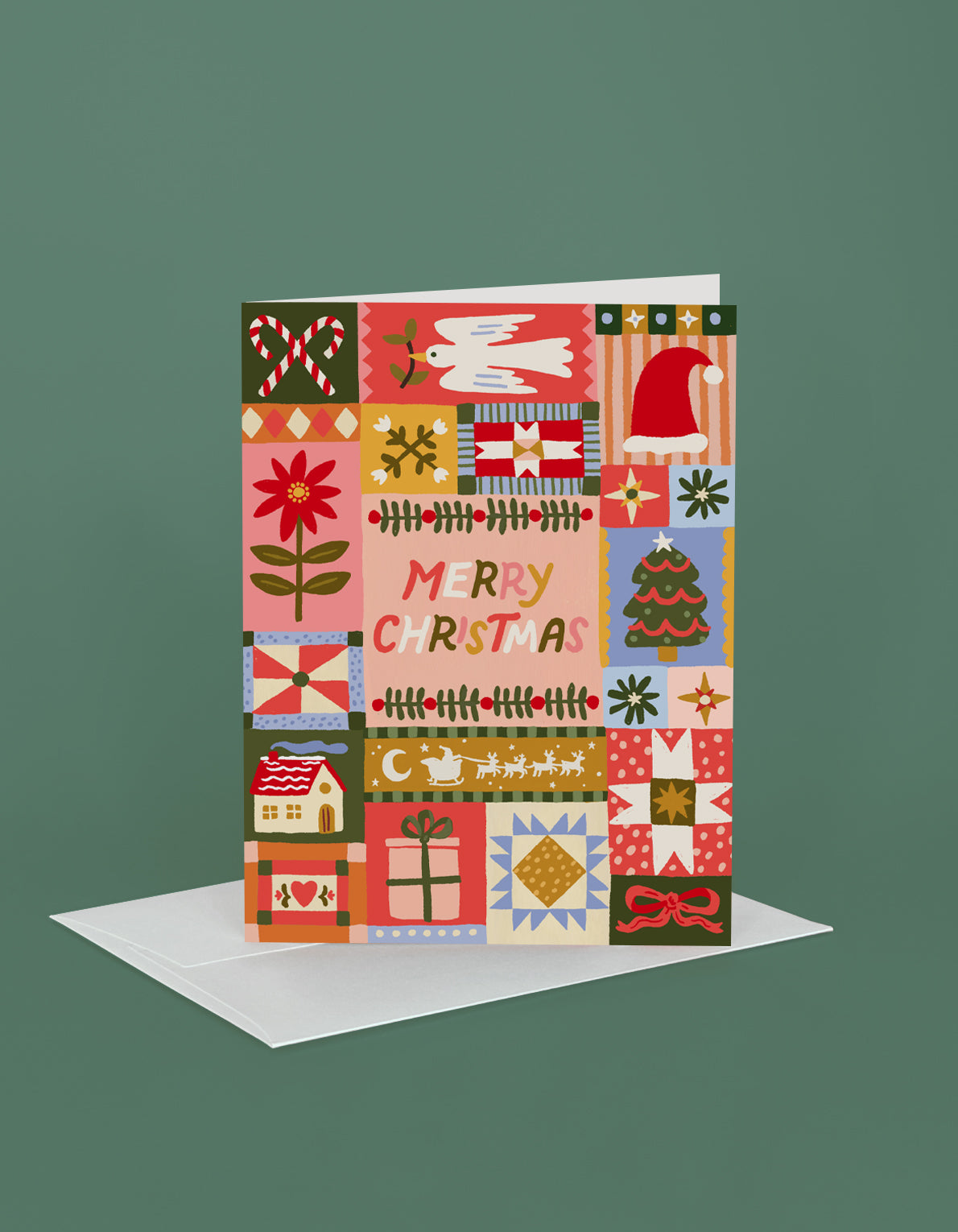 Christmas Greeting Card | Christmas Quilt Motif