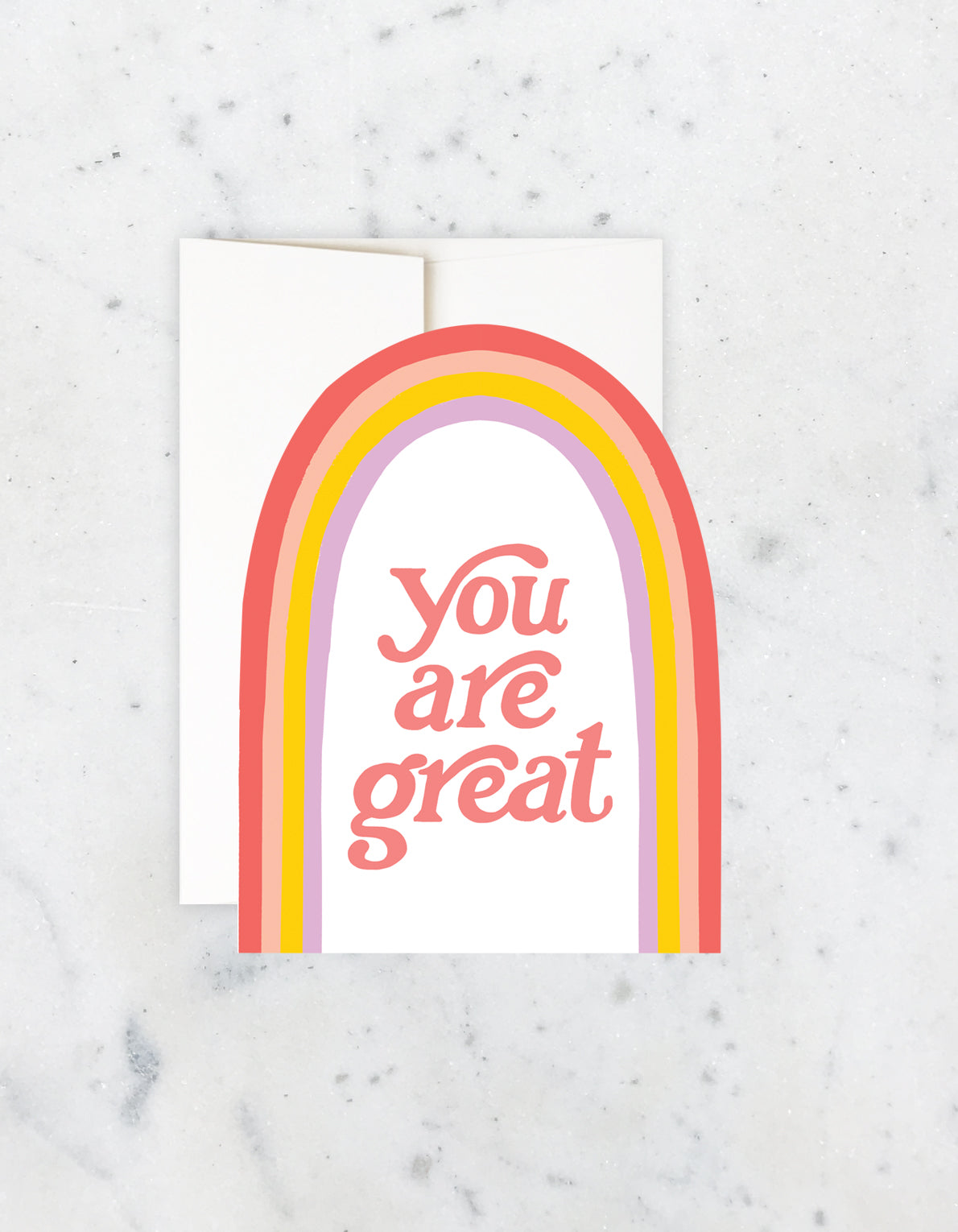 Love Greeting Card | You're Great Die-Cut Rainbow