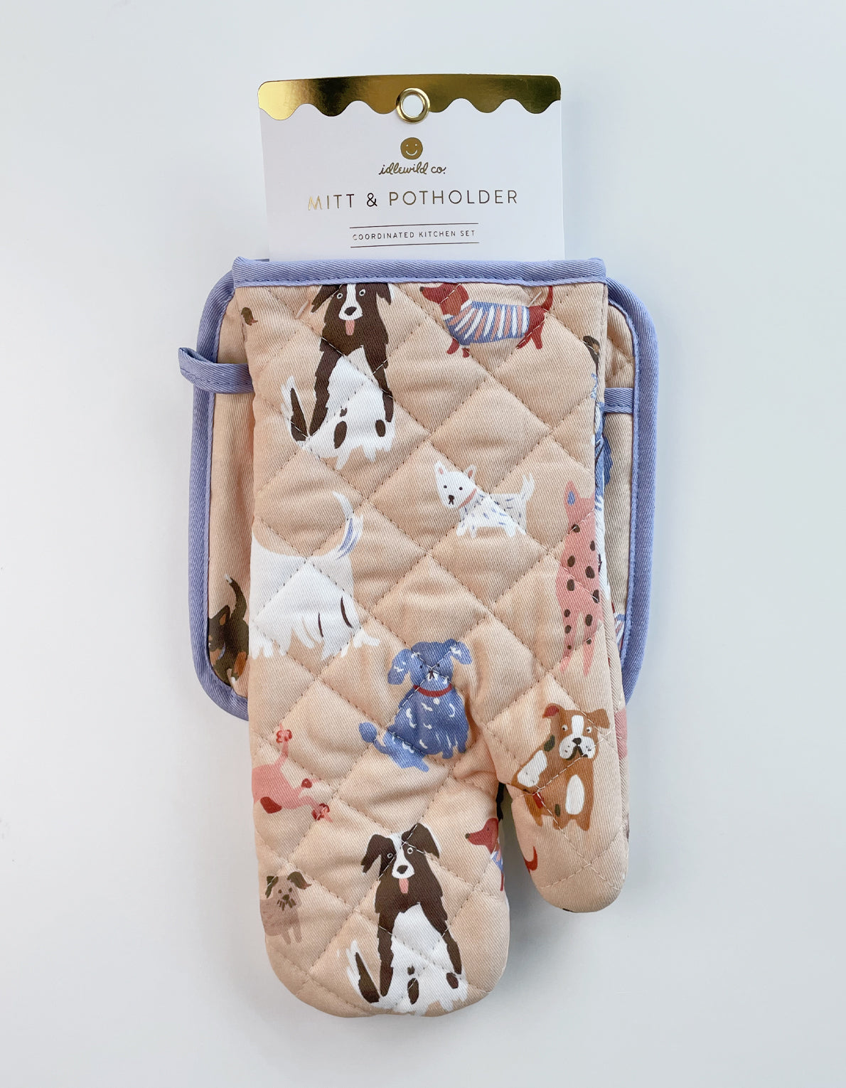 Oven Mitt + Potholder Set | Dogs