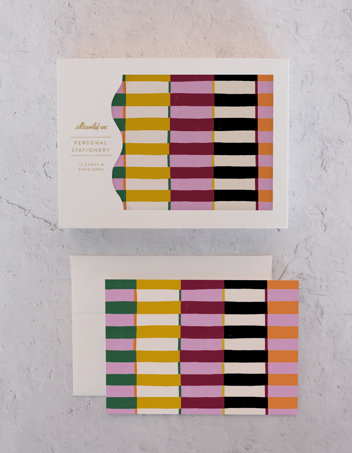 Note Cards, Boxed Set of 12 | Painted Stripes