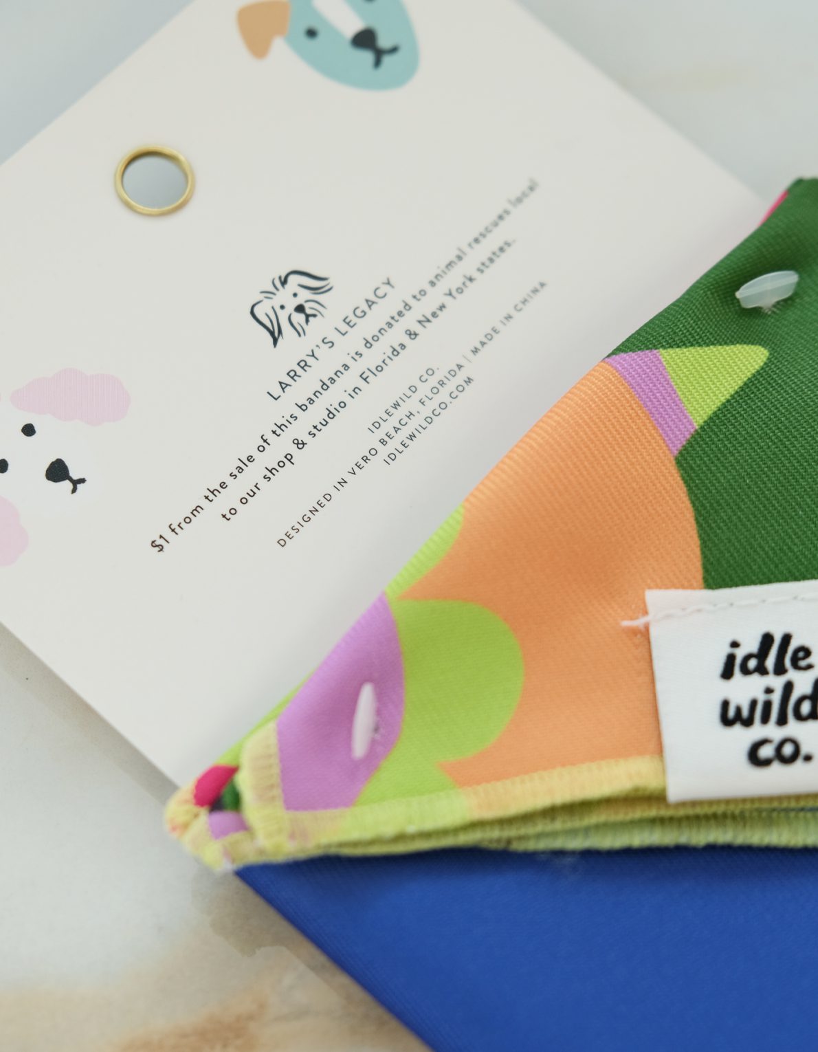 Pet Bandana | Neon Abstract Print