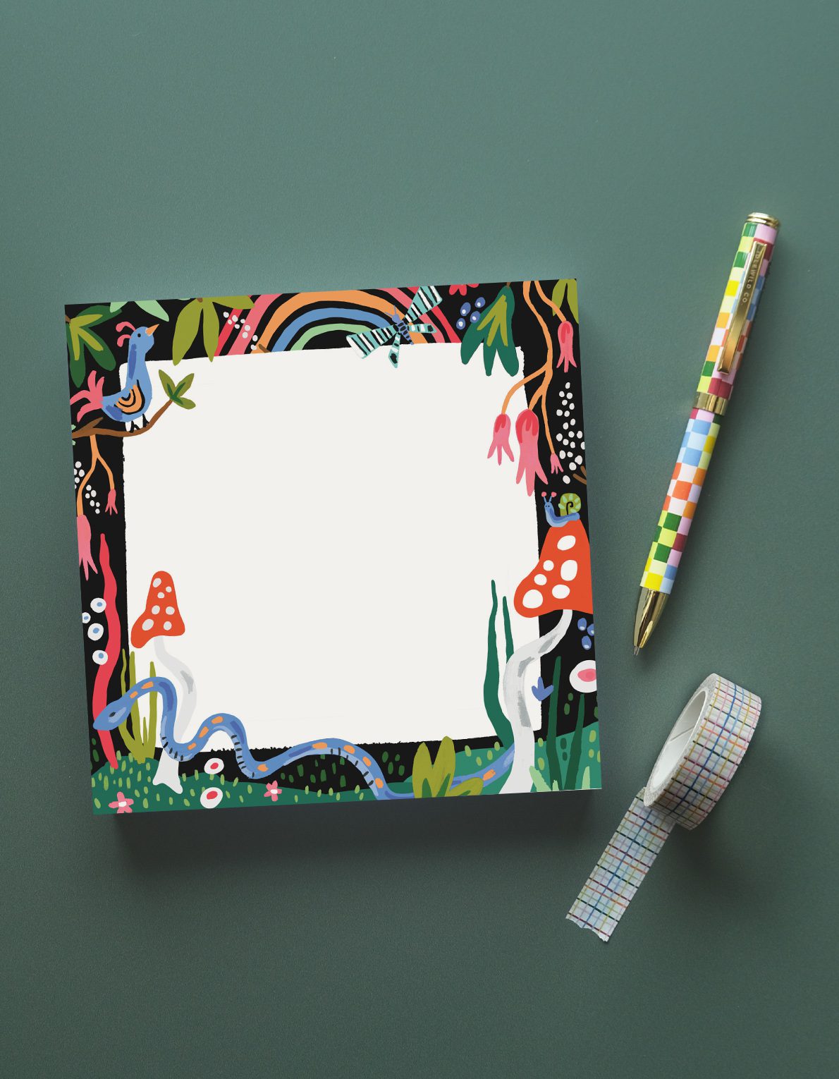 200-Sheet Jumbo Desk Pad | Mushroom Garden