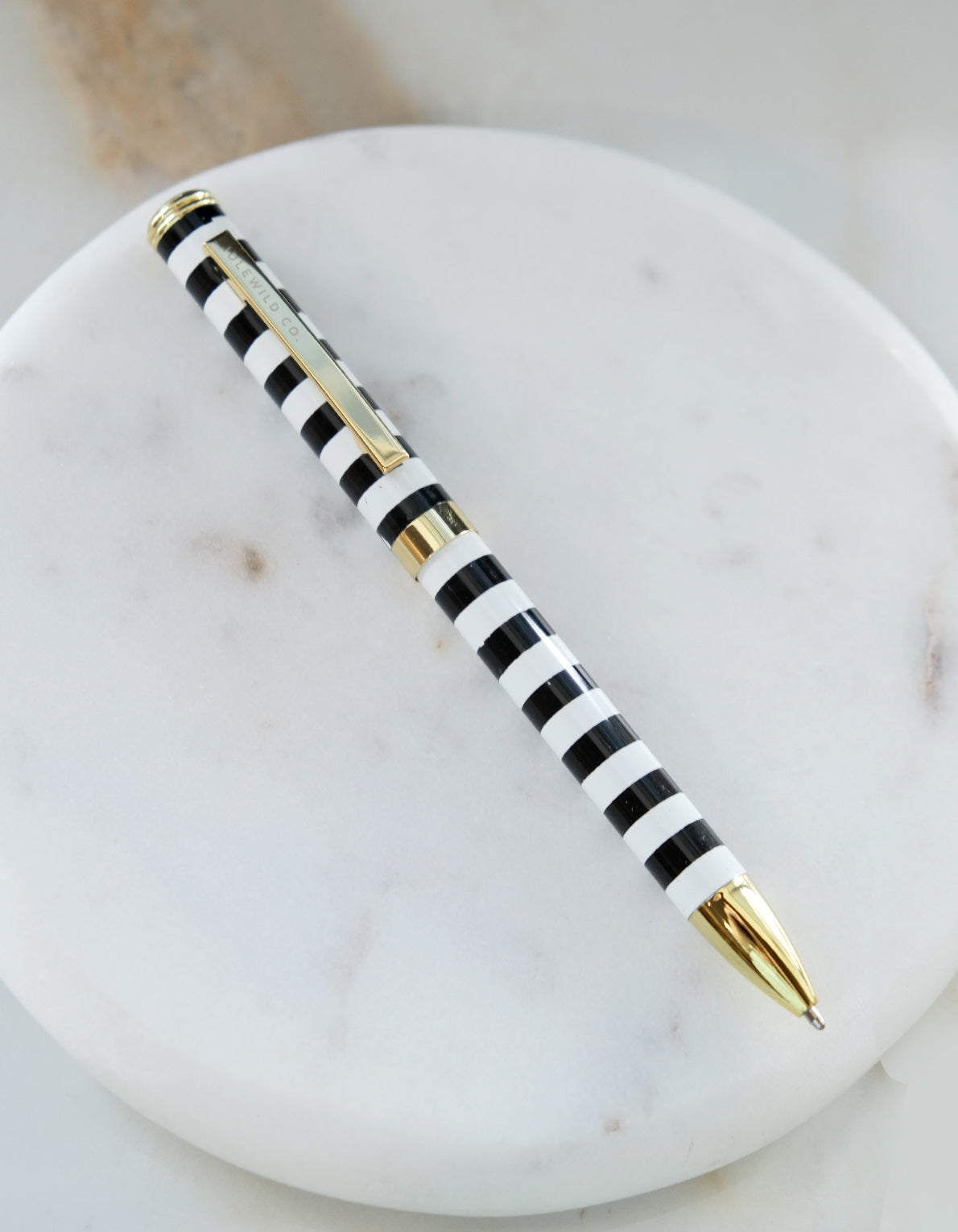 Luxe Pen, Rollerball | Black & White Stripe