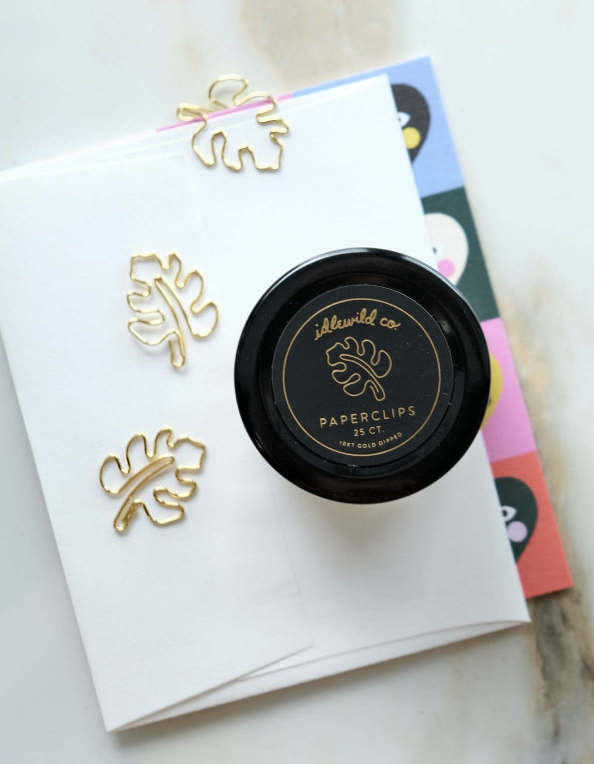 Gold Plated Paper Clips (Jar of 25) | Monstera