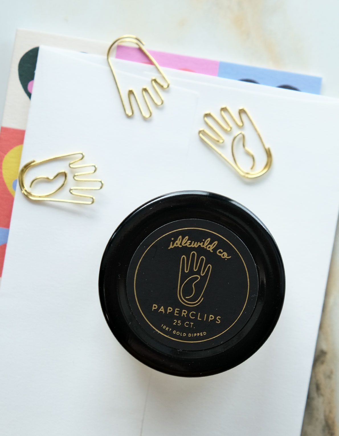 Gold Plated Paper Clips (Jar of 25) | Hand