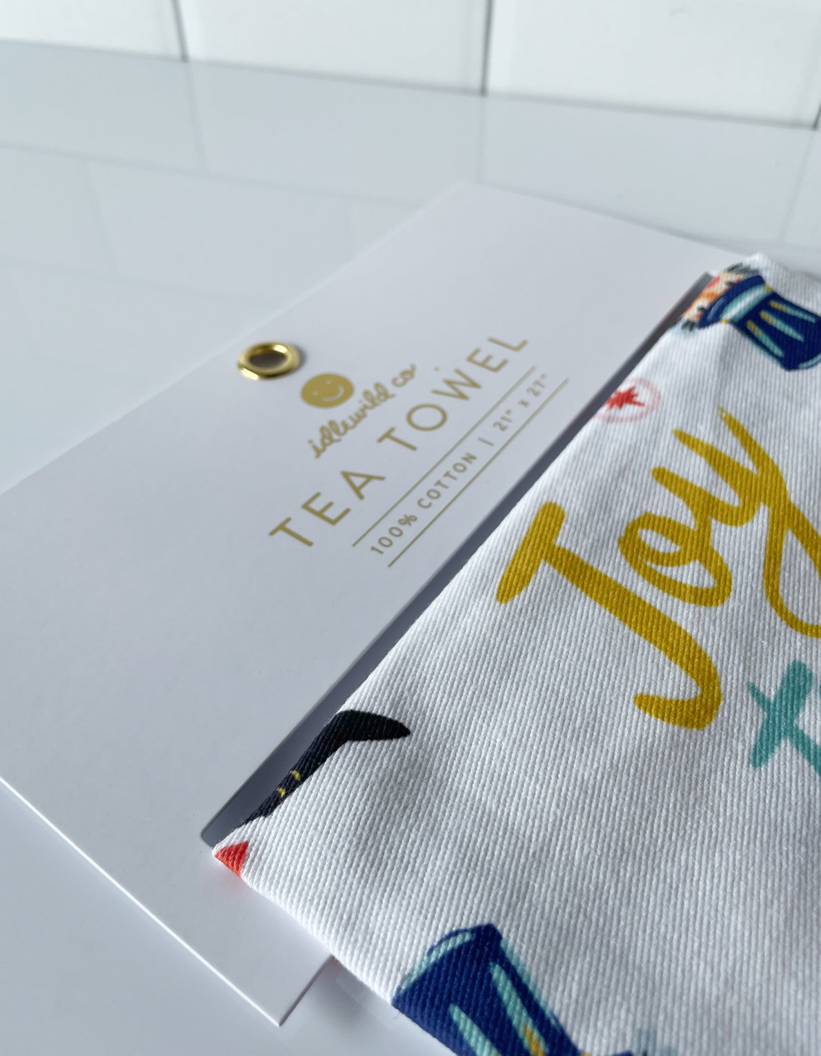 Cotton Holiday Tea Towel | Nutcrackers