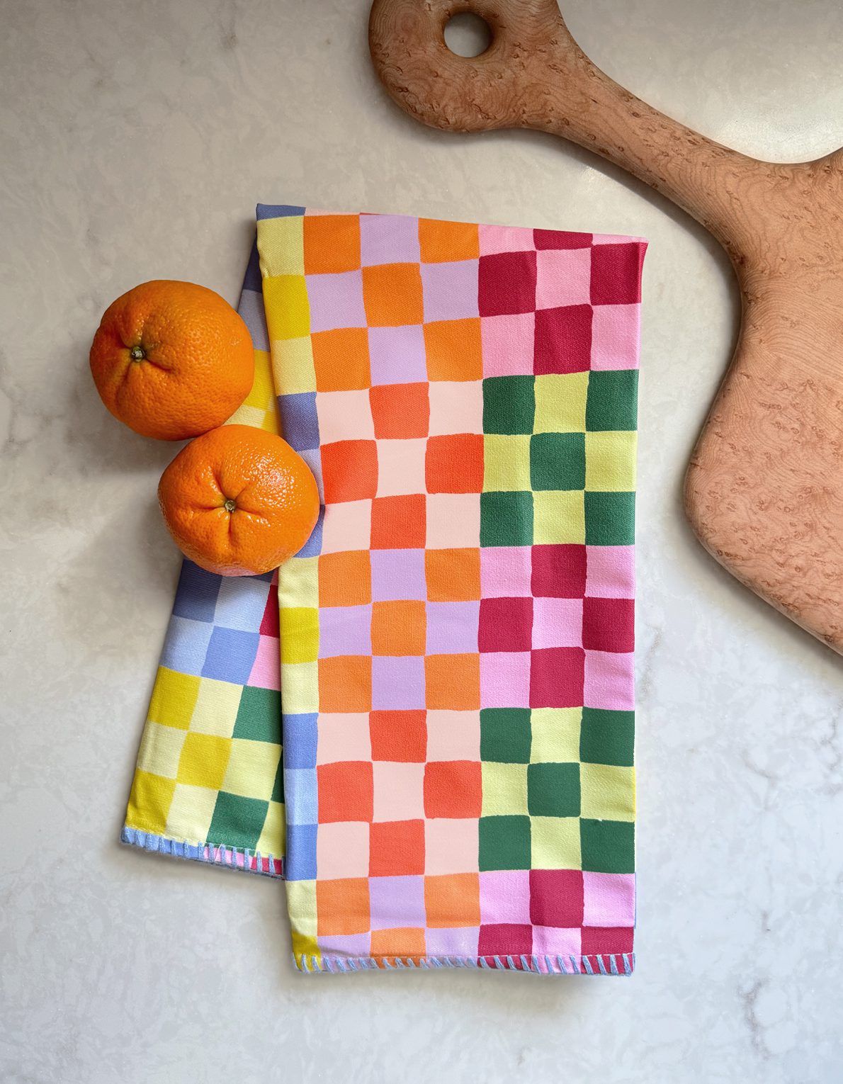 Cotton Tea Towel | Rainbow Check
