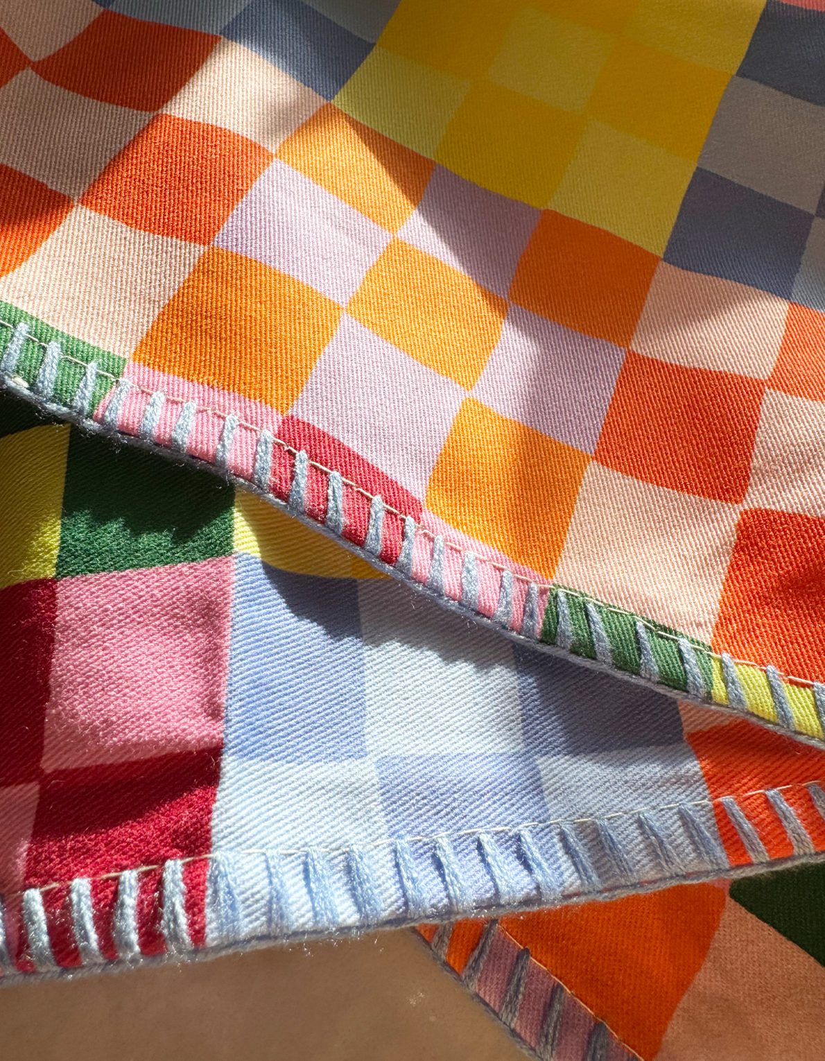 Cotton Tea Towel | Rainbow Check