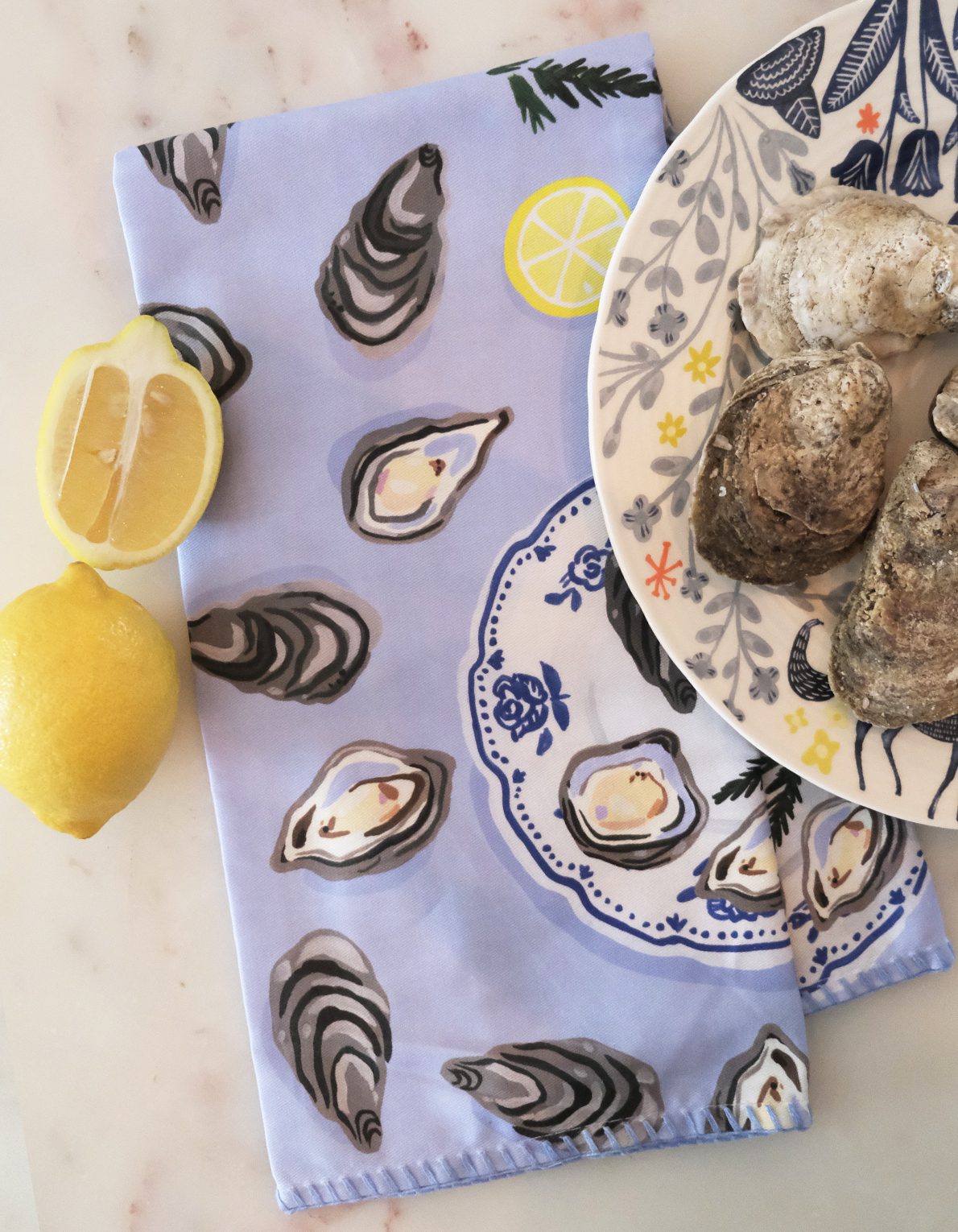 Cotton Tea Towel | Oysters