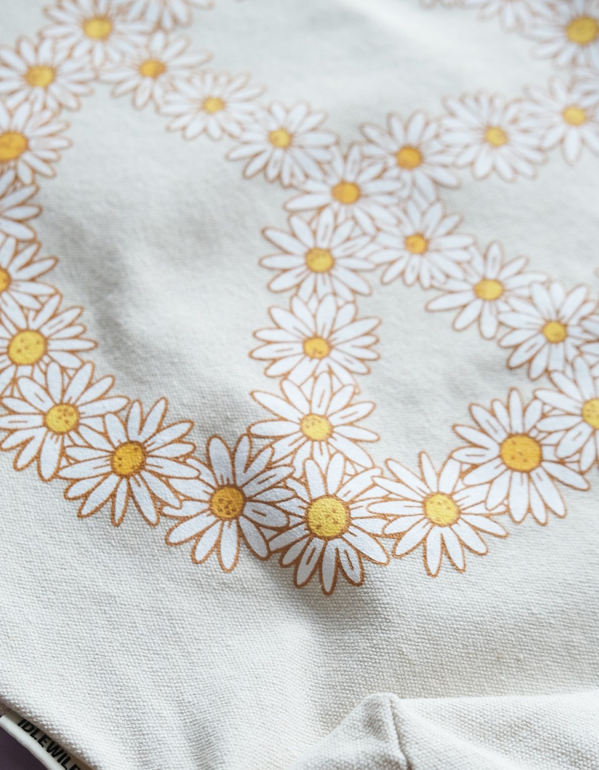 Screen Printed Canvas Tote | Peace Daisies