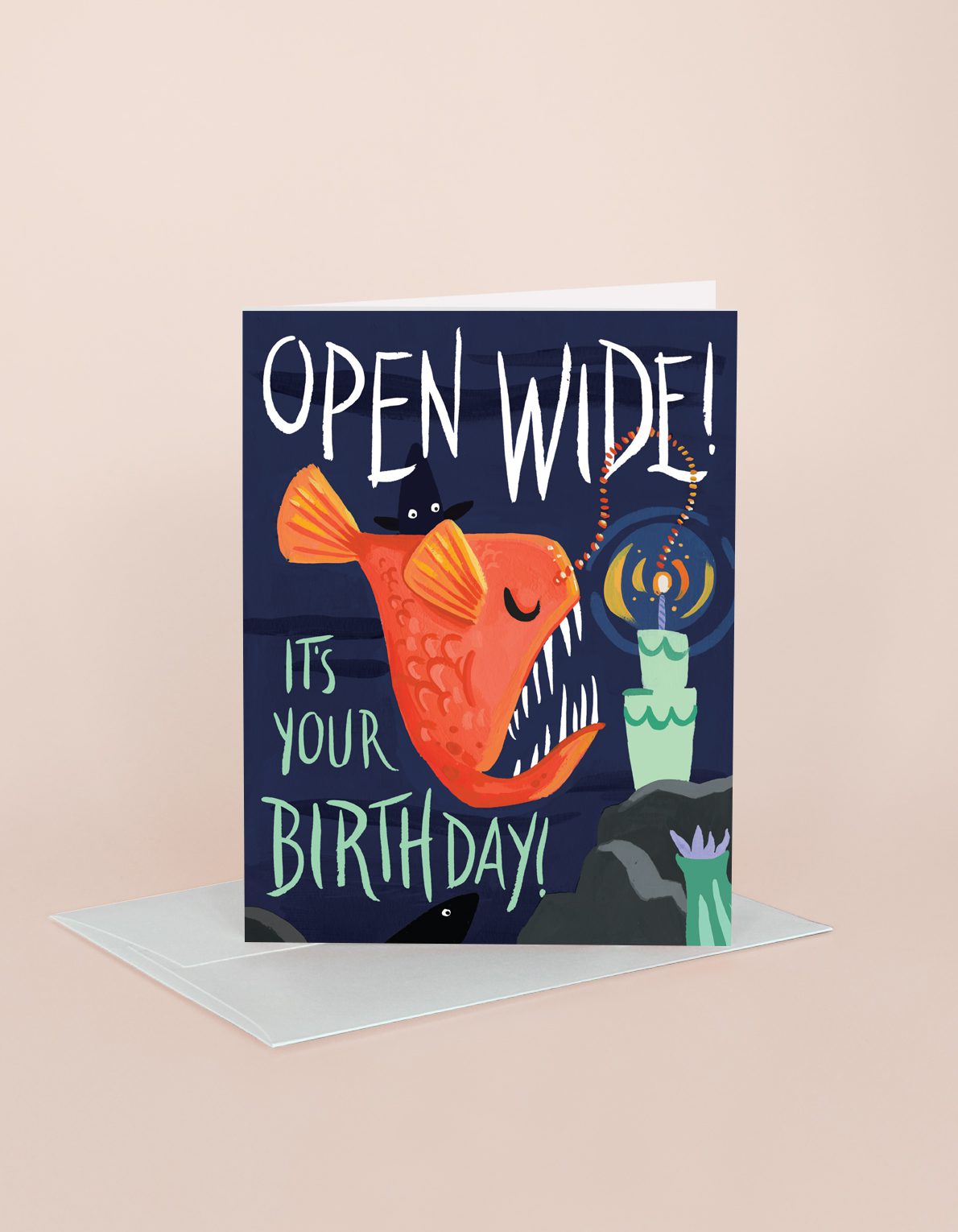 Birthday Greeting Card | Open Wide Angler Fish