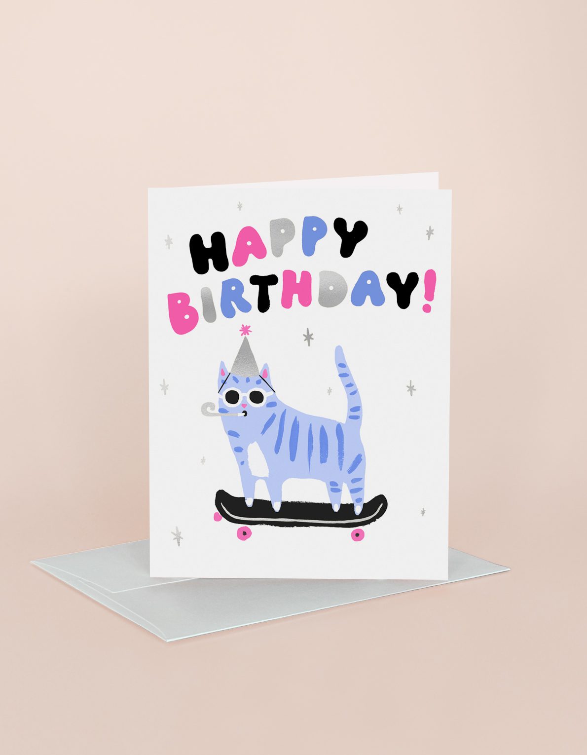 Birthday Greeting Card | Skater Cat