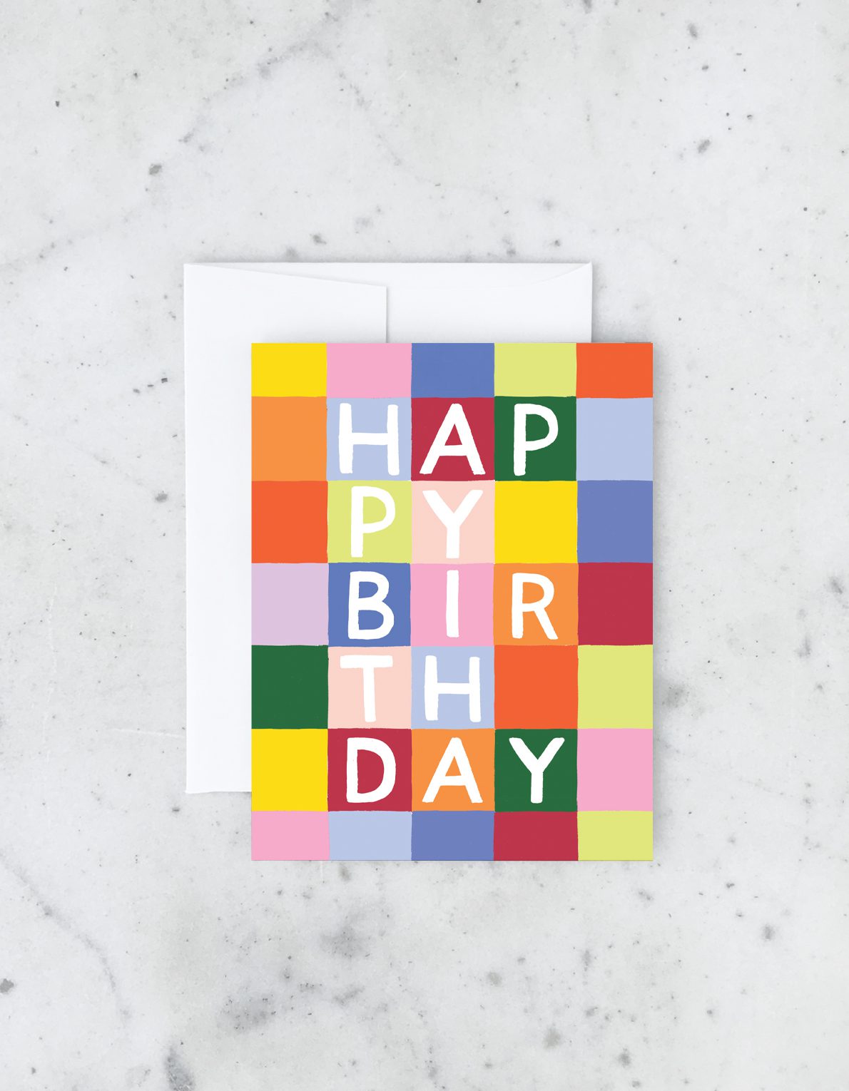 Birthday Greeting Card | Rainbow Checks