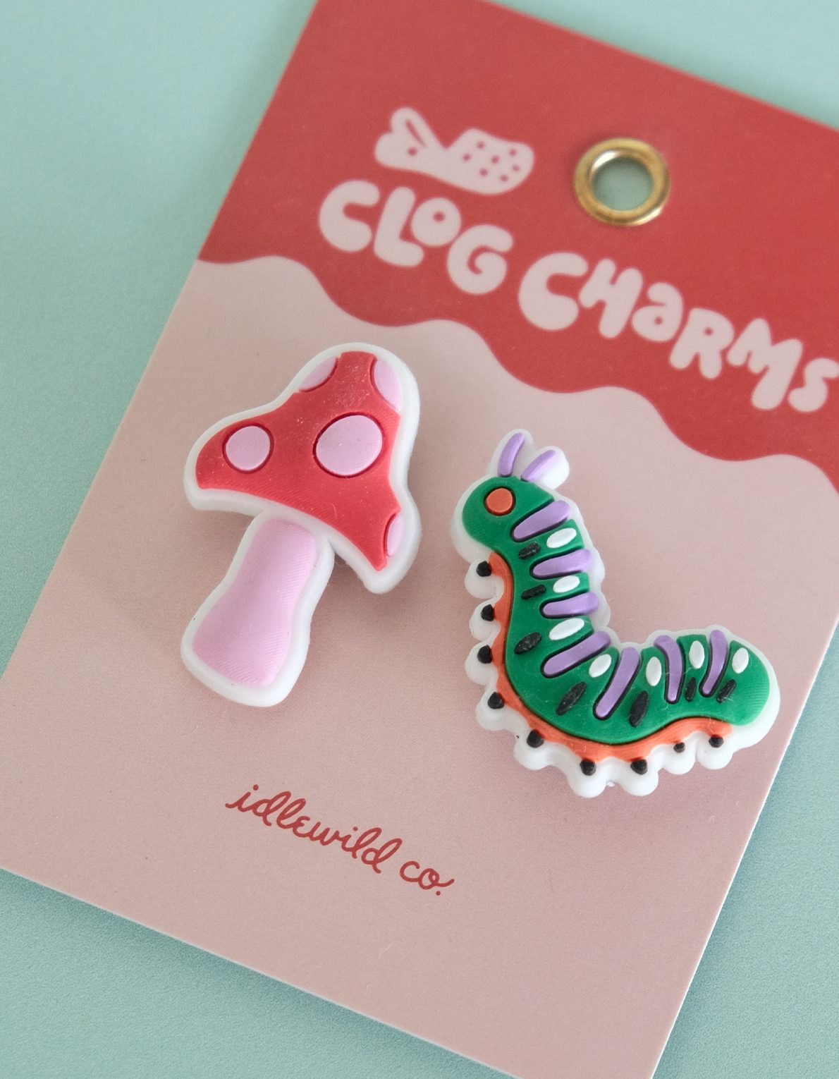 Clog Charms | Mushroom & Caterpillar