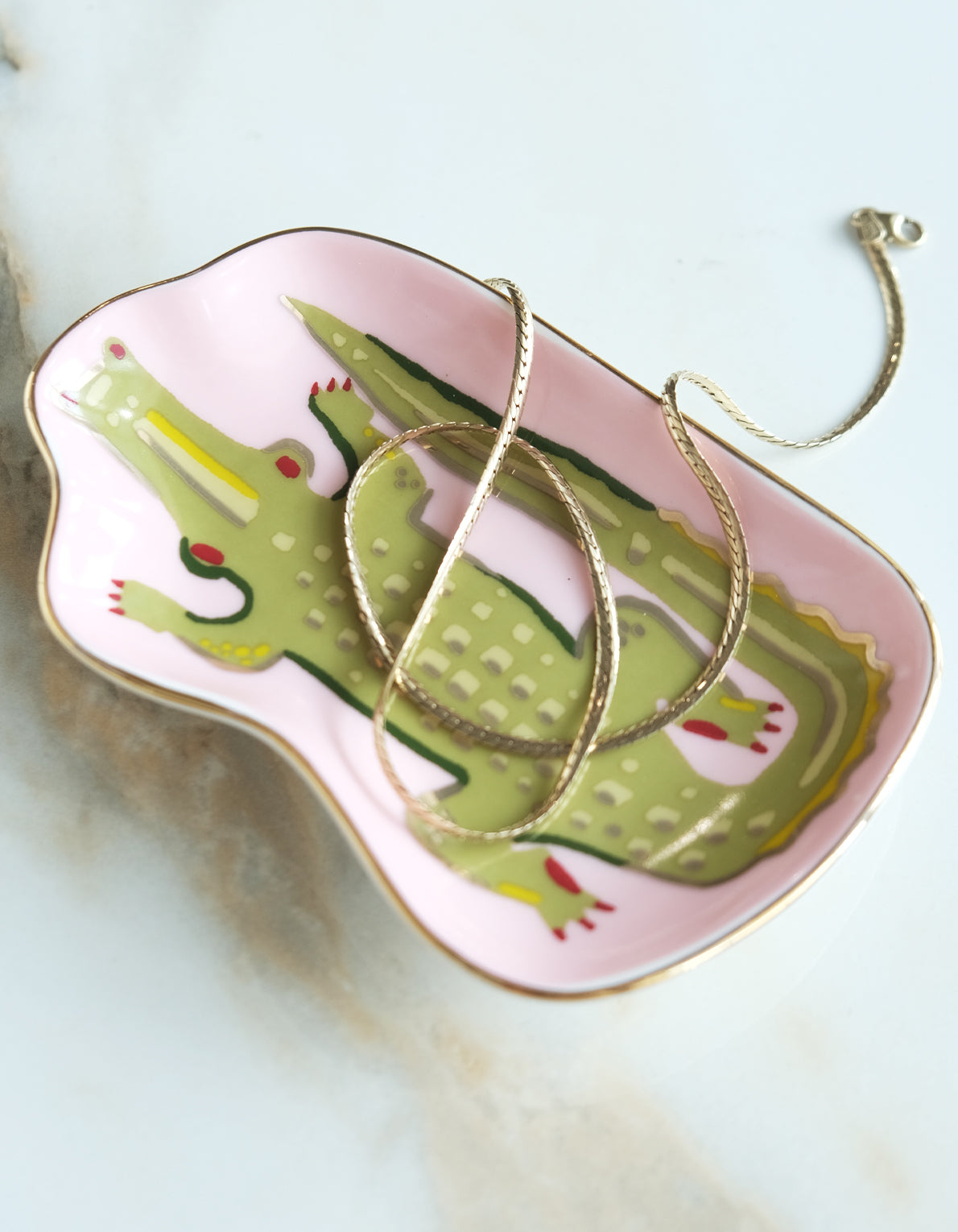 Porcelain Trinket Tray | Alligator