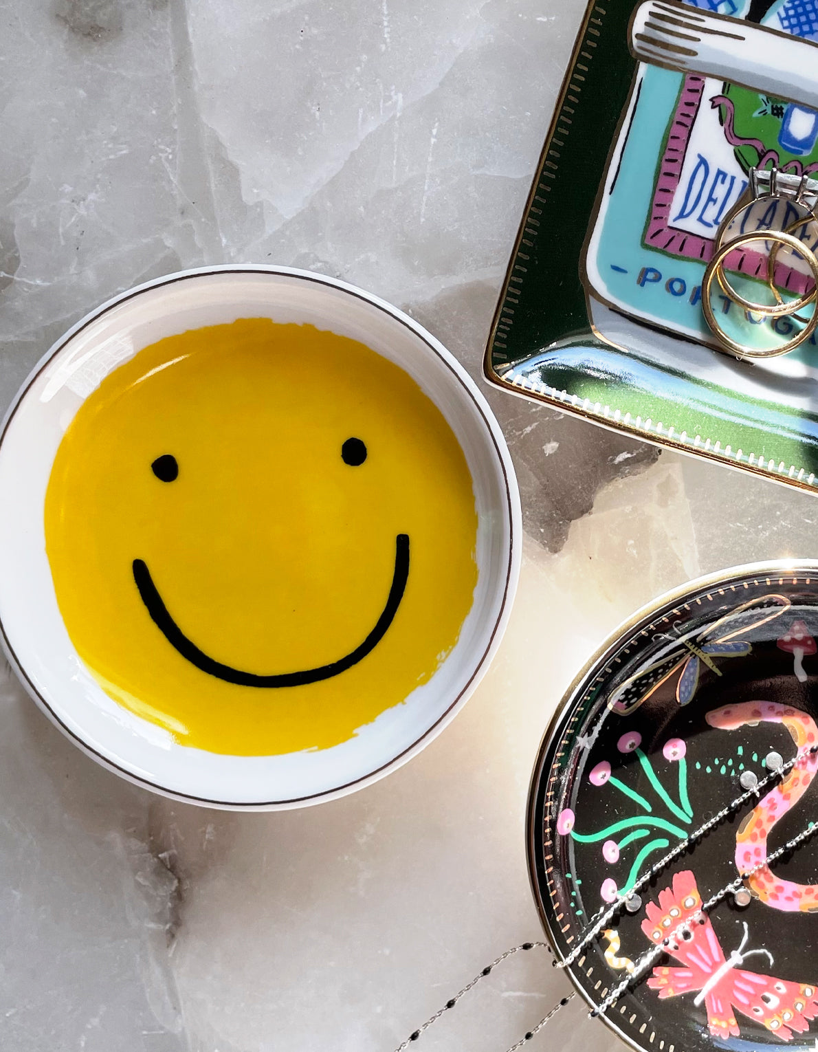 Porcelain Trinket Dish | Smiley Face