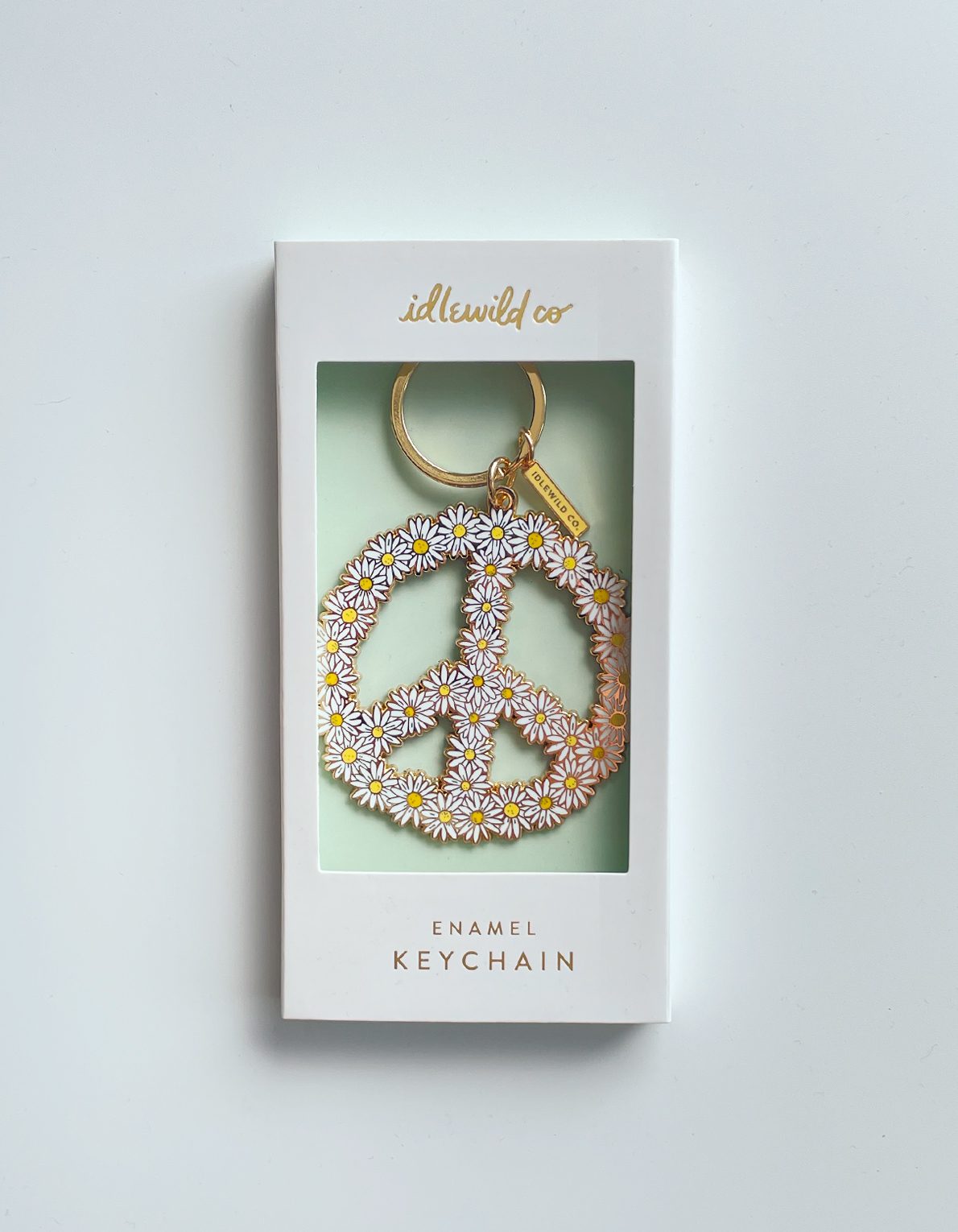 Enamel Keychain | Peace Daisy