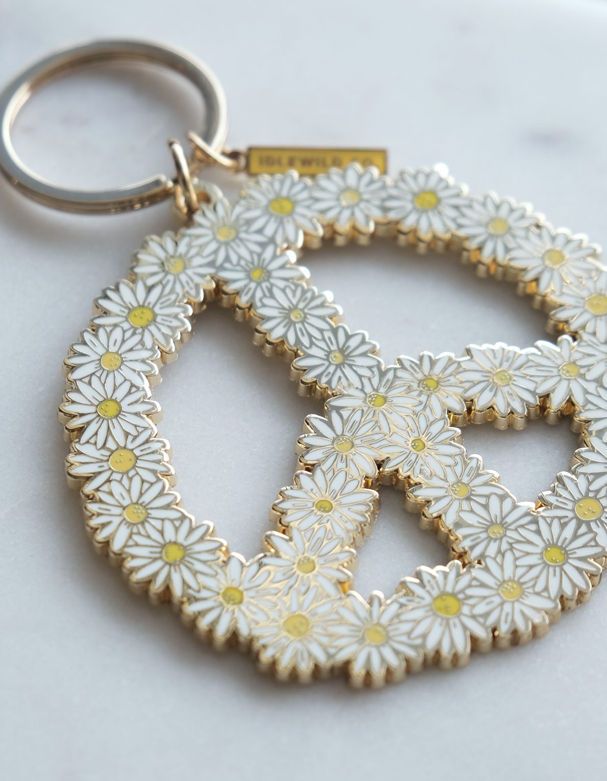 Enamel Keychain | Peace Daisy