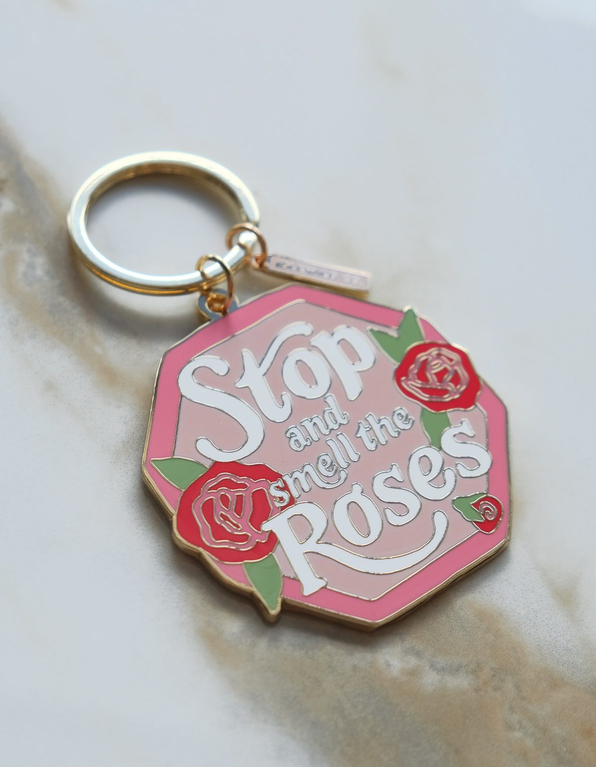 Enamel Keychain | Smell the Roses