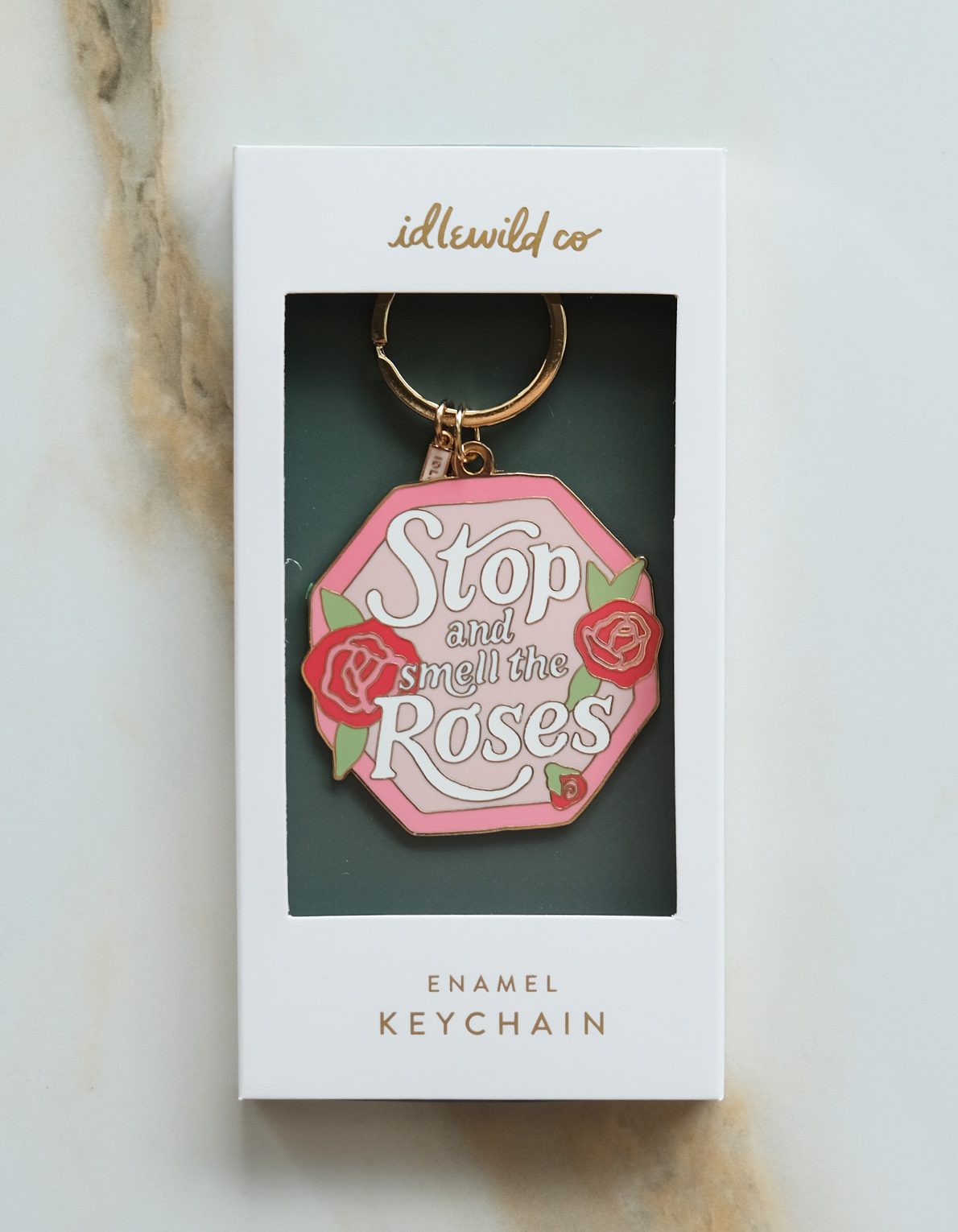 Enamel Keychain | Smell the Roses