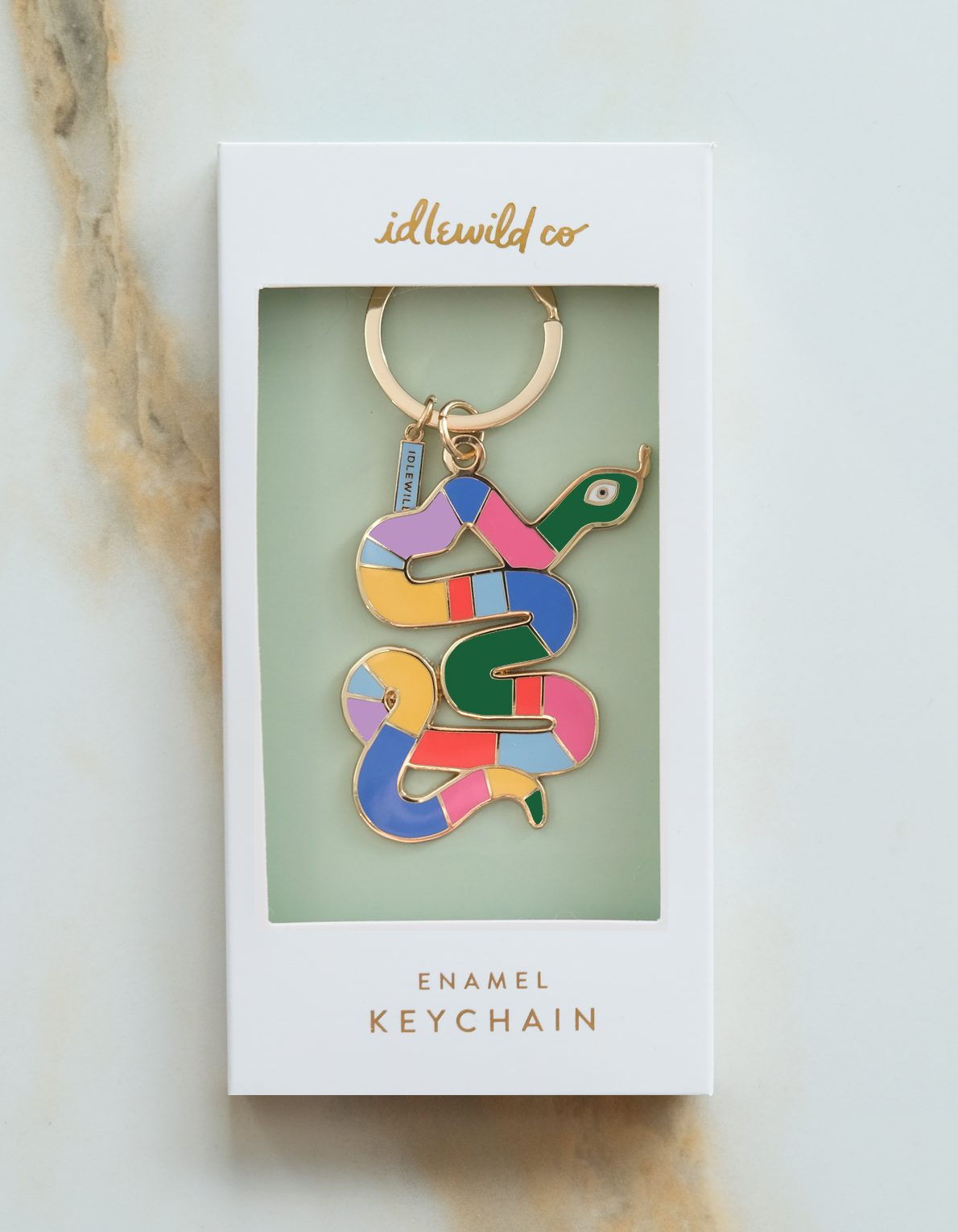 Enamel Keychain | Rainbow Snake