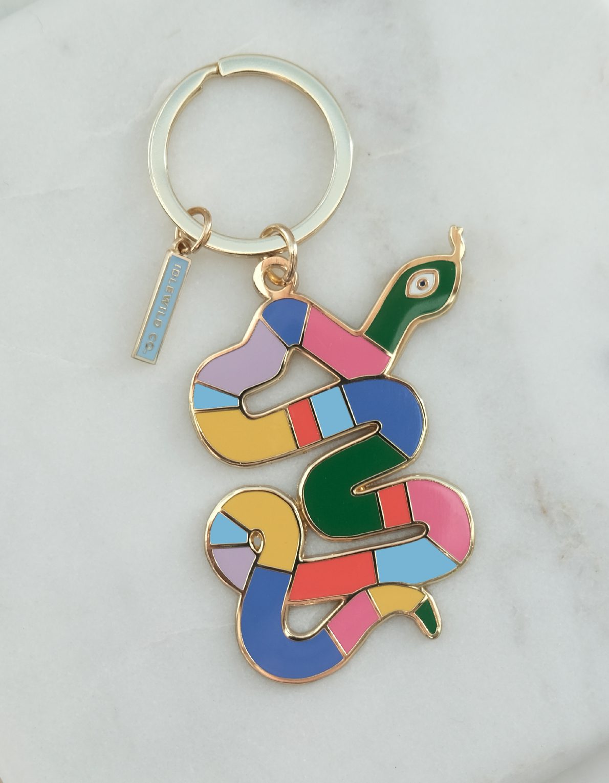 Enamel Keychain | Rainbow Snake