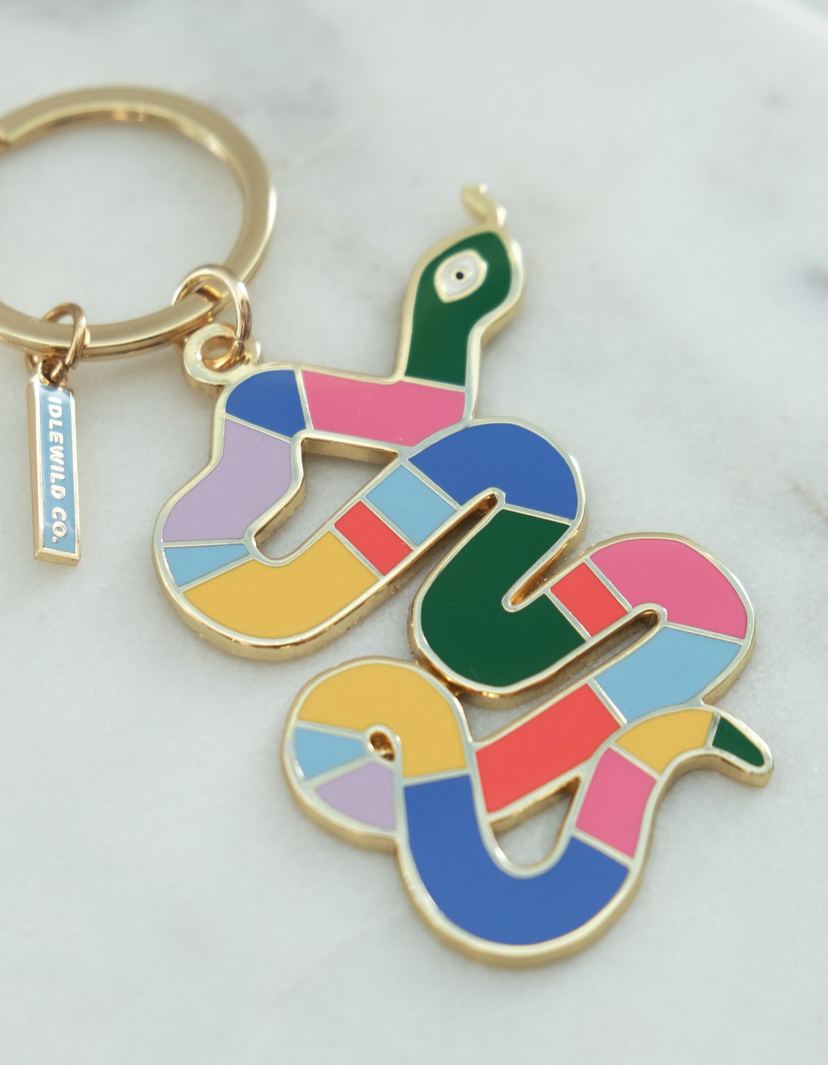 Enamel Keychain | Rainbow Snake