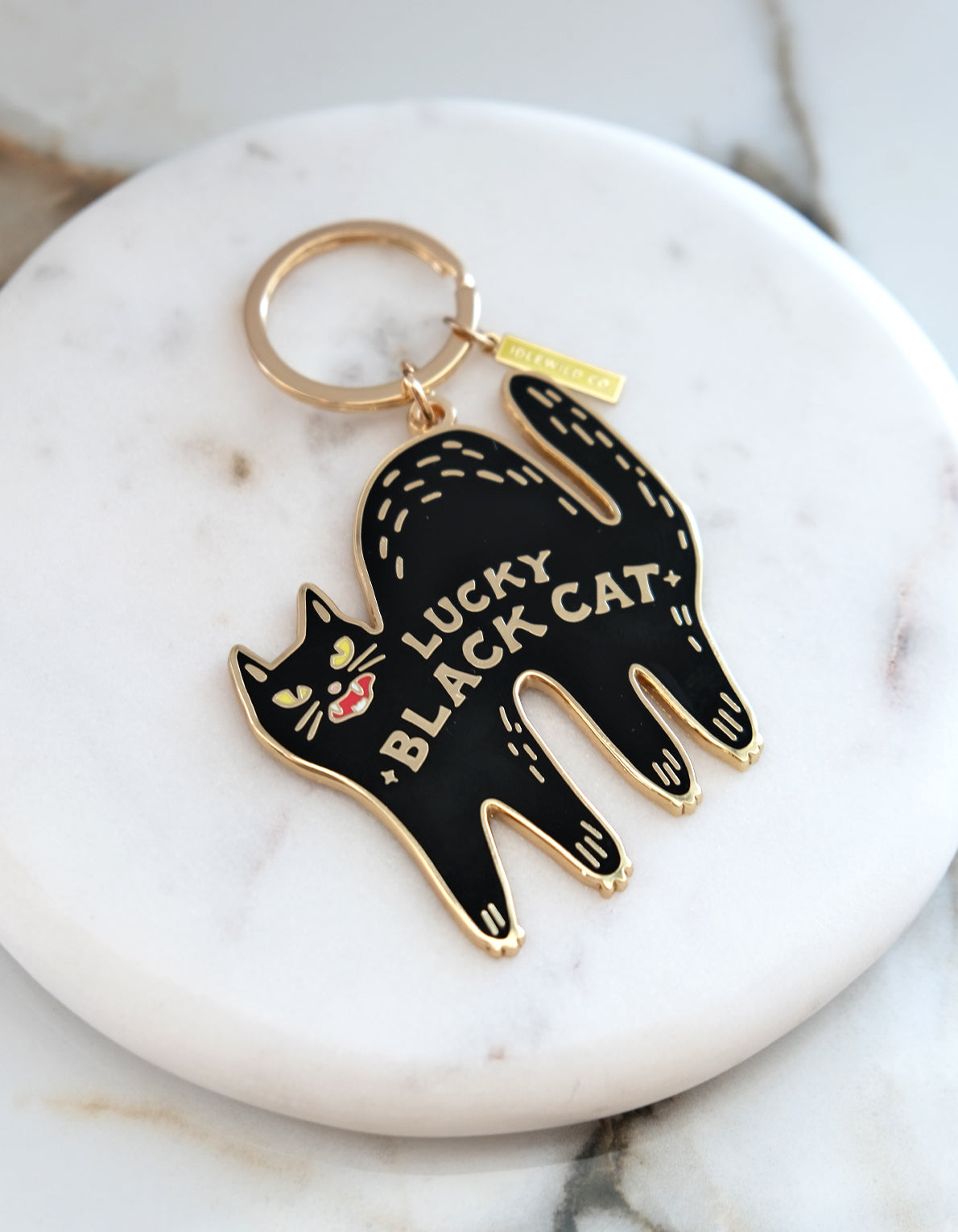 Enamel Keychain | Lucky Black Cat