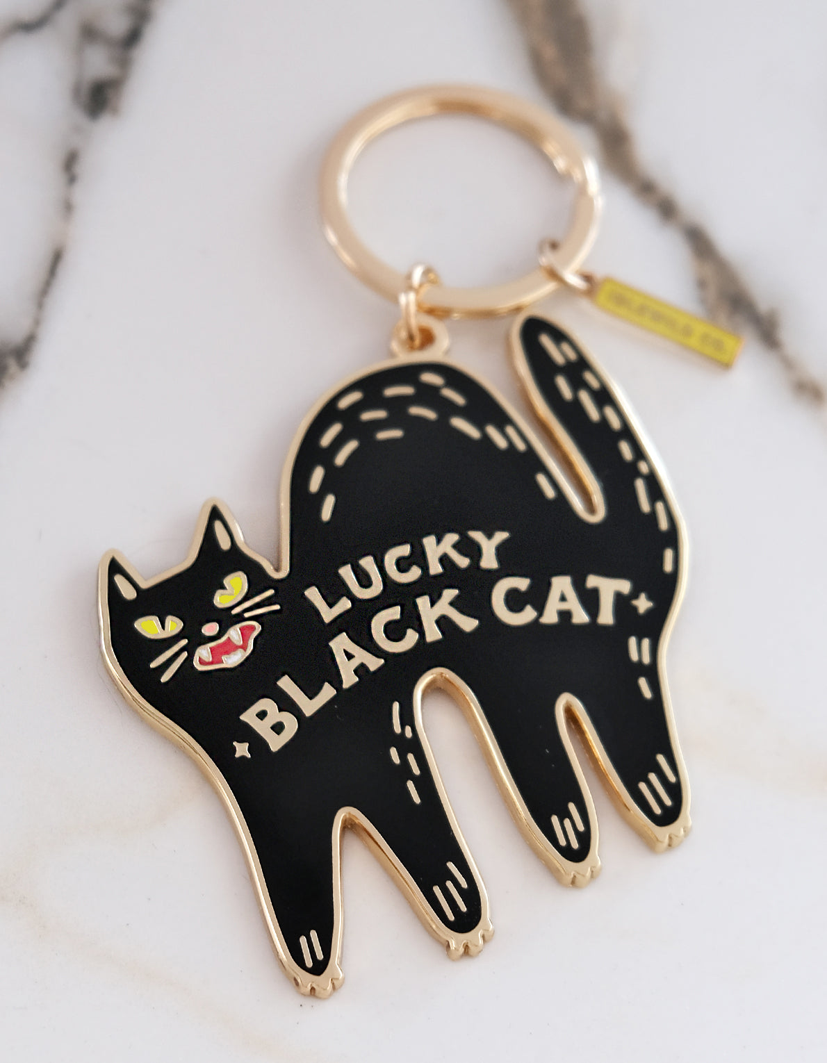 Enamel Keychain | Lucky Black Cat