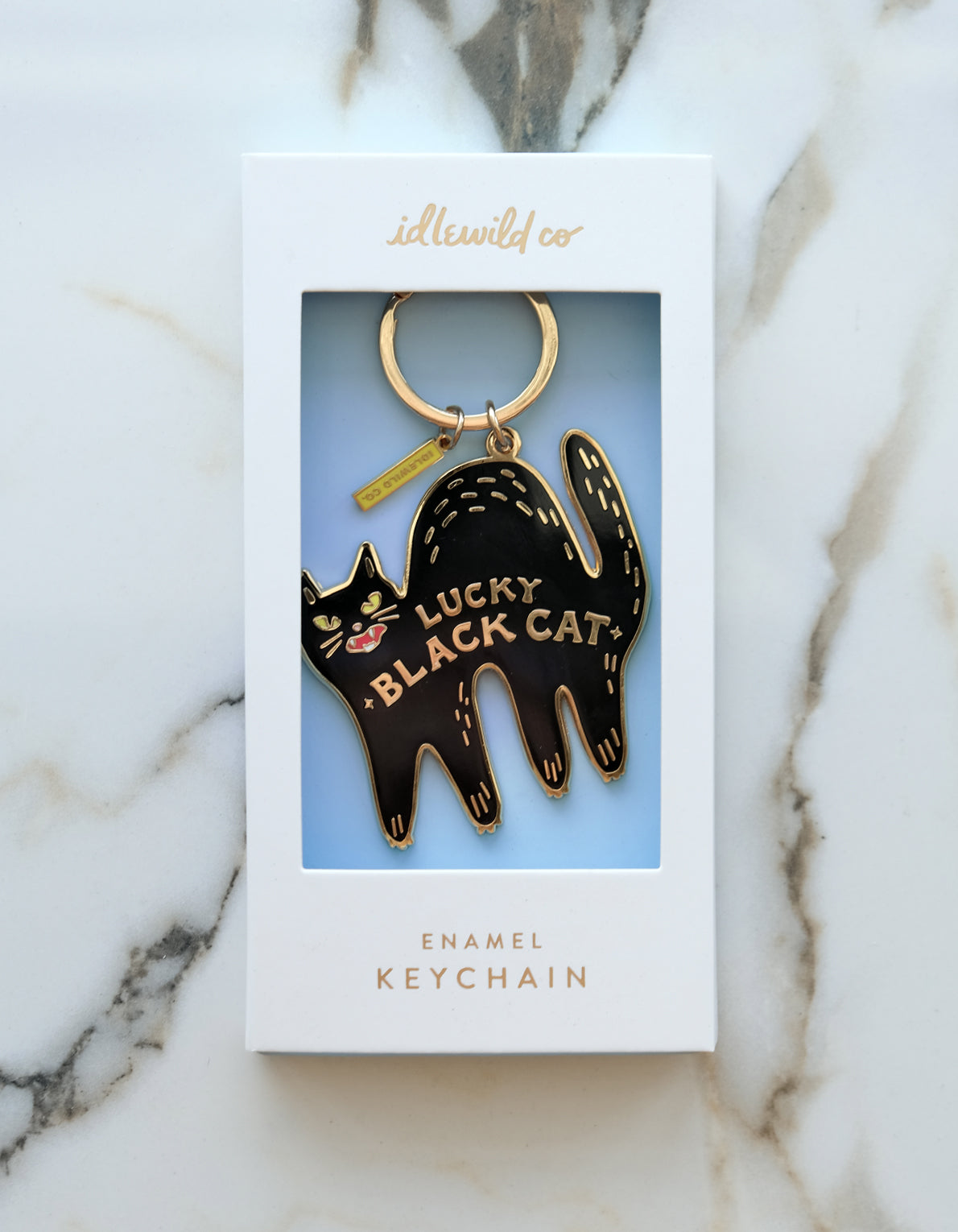 Enamel Keychain | Lucky Black Cat