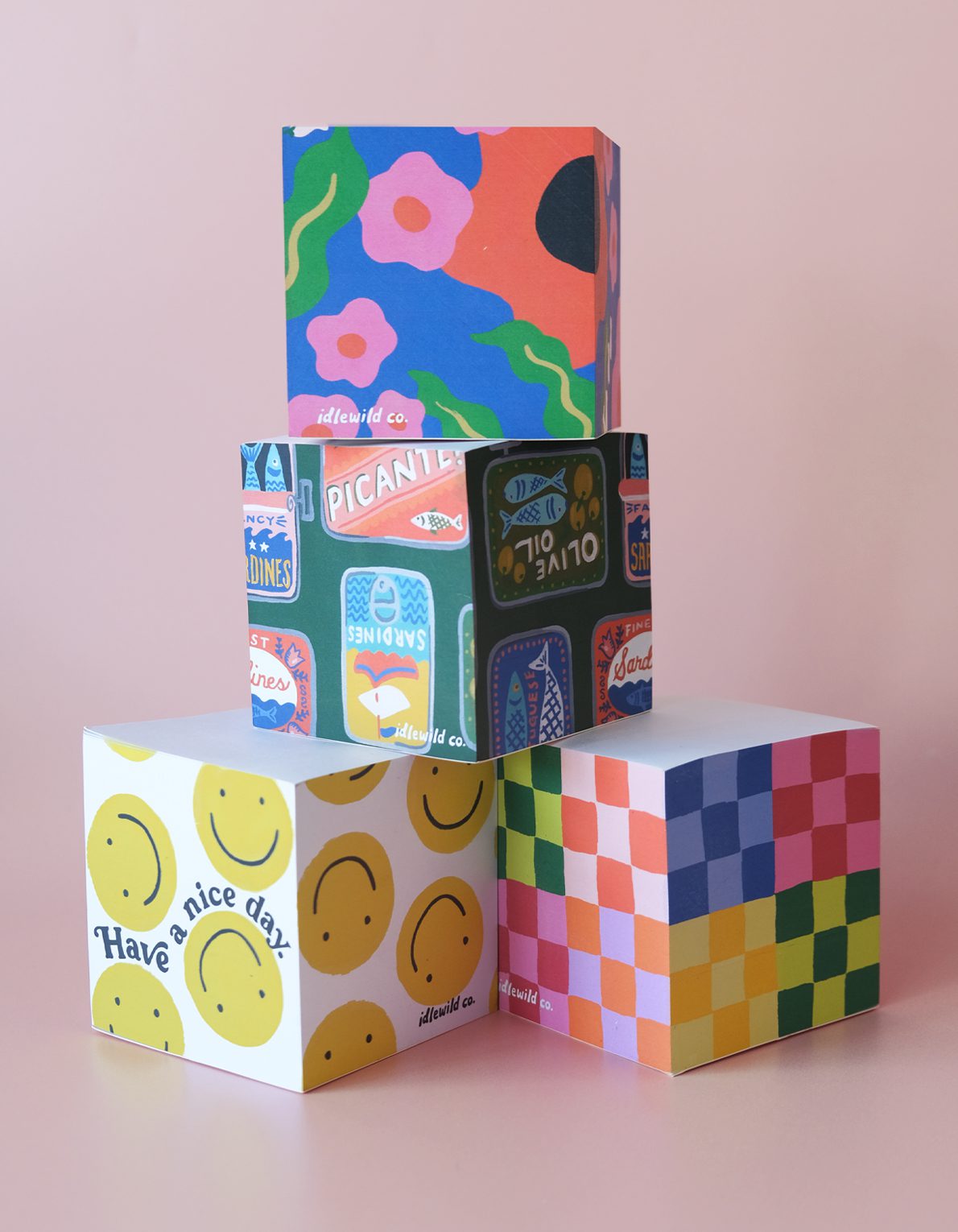 Sticky Note Cube | Colorful Snakes