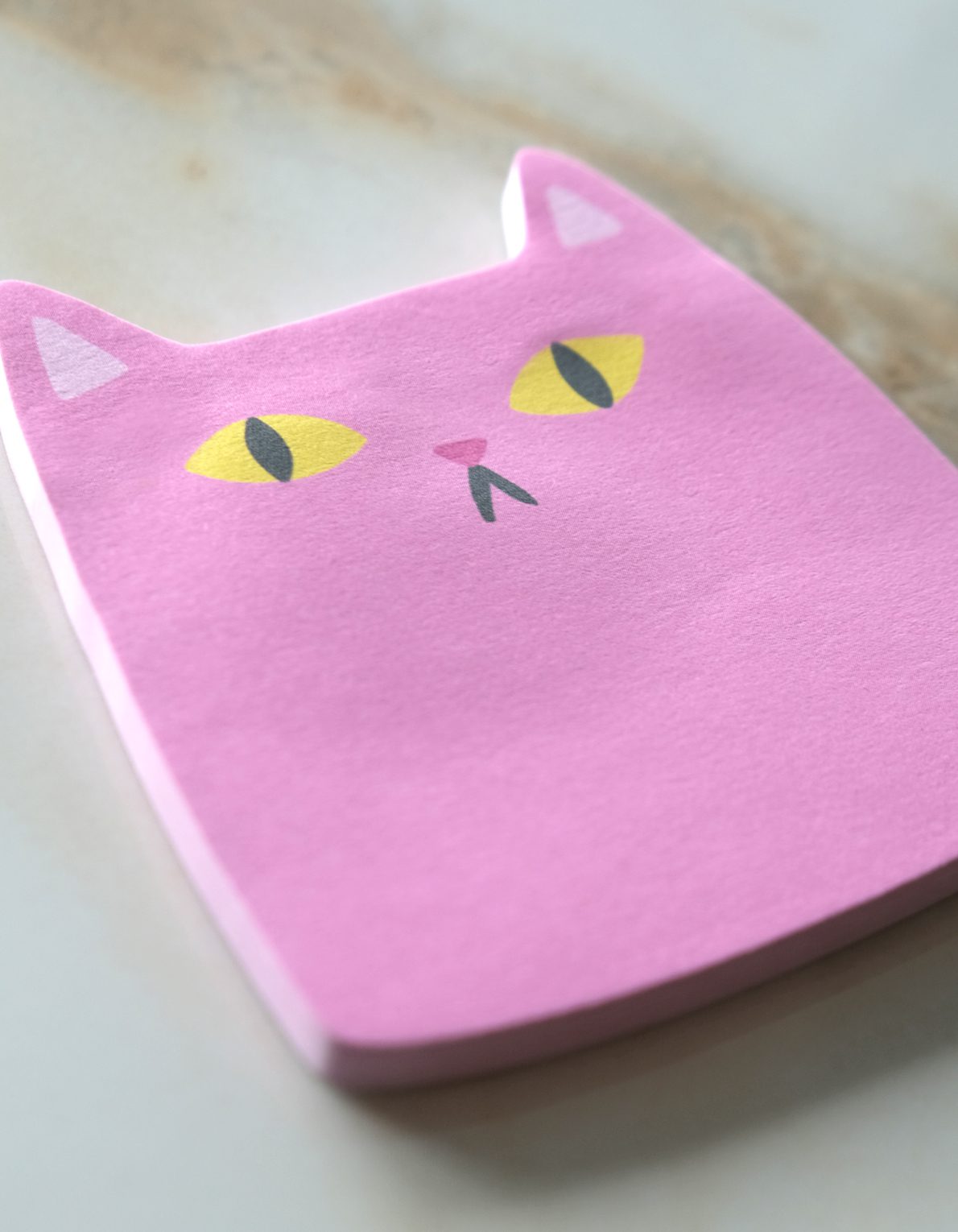 Die-Cut Sticky Note Pad | Pink Cat
