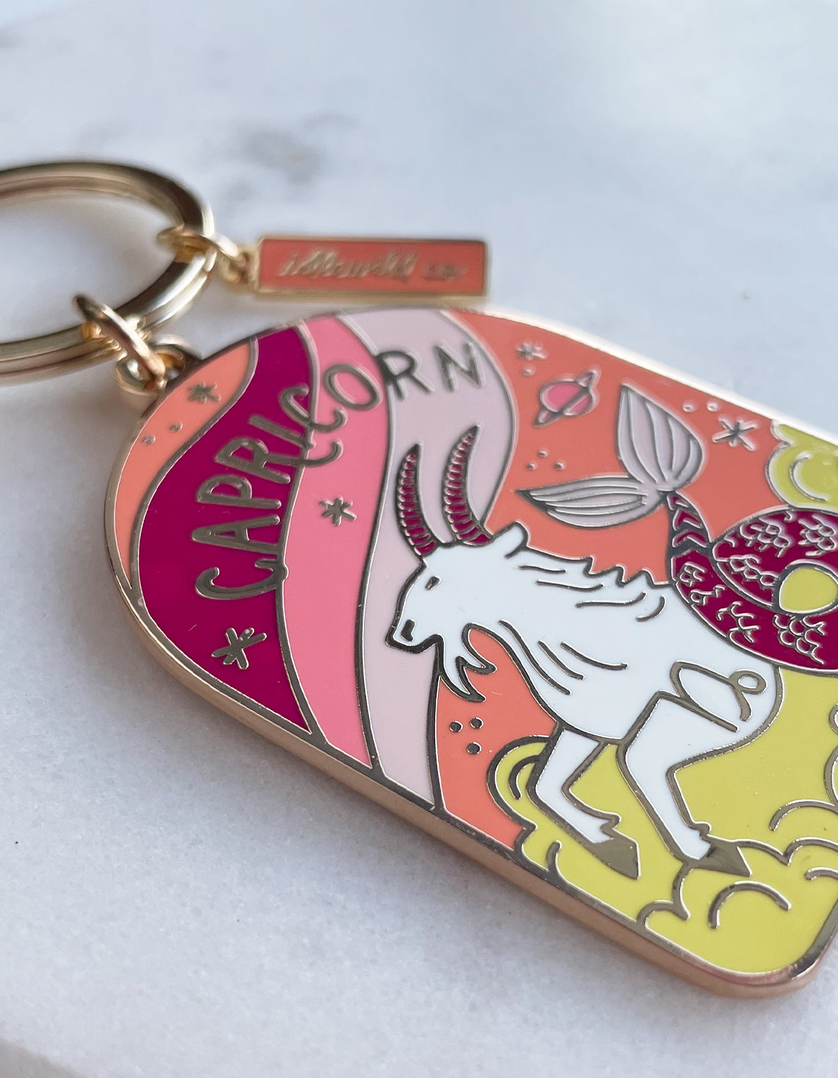 Zodiac Enamel Keychain | Capricorn