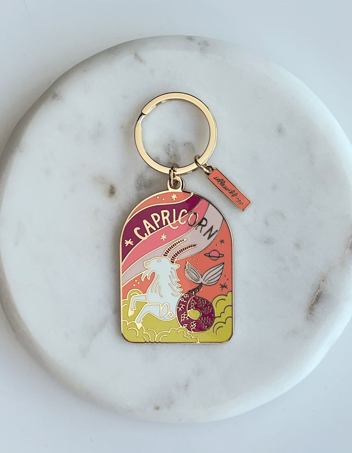 Zodiac Enamel Keychain | Capricorn