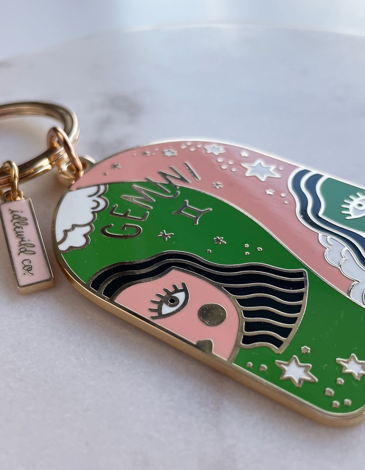 Zodiac Enamel Keychain | Gemini