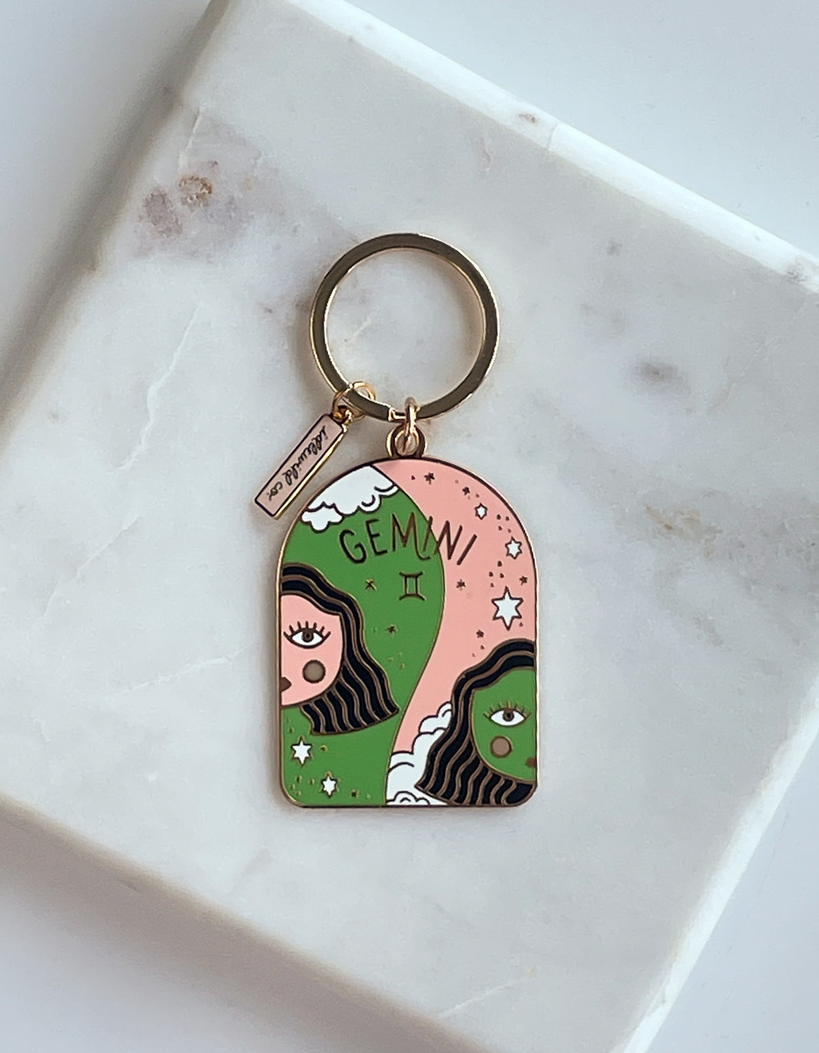 Zodiac Enamel Keychain | Gemini