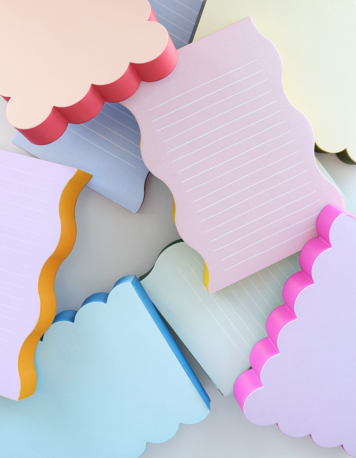 Scallop Shaped Notepad | Lilac + Hot Pink