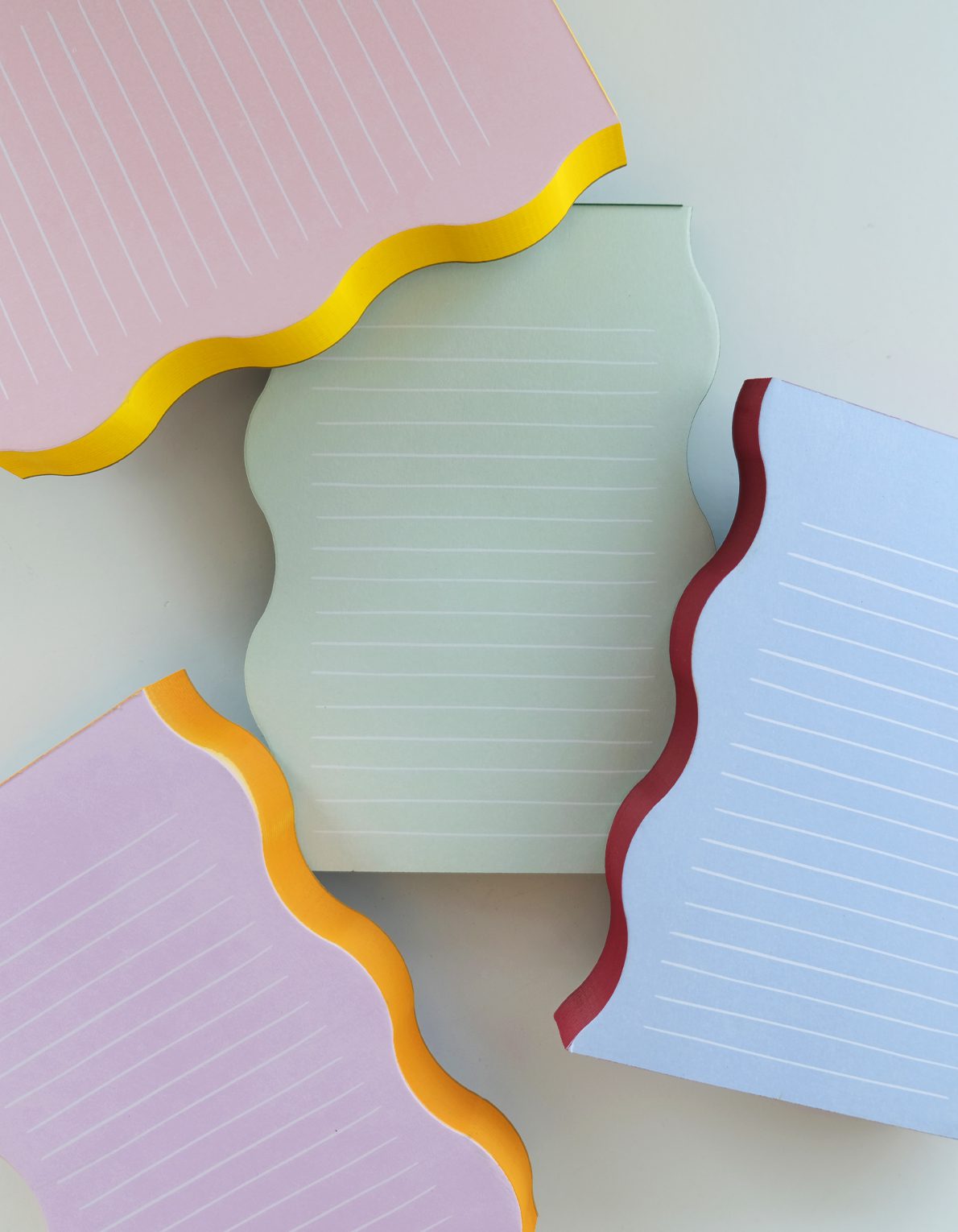 Wavy Shaped Pad | Blue + Cranberry