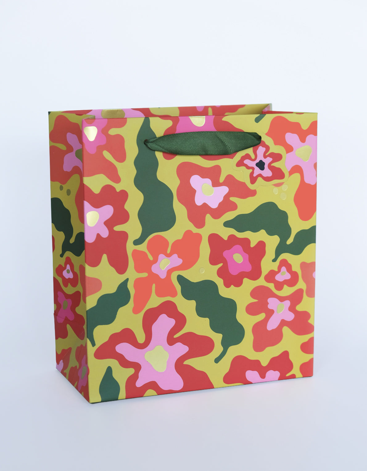 Gift Bag | Holiday Trippy Poinsettias