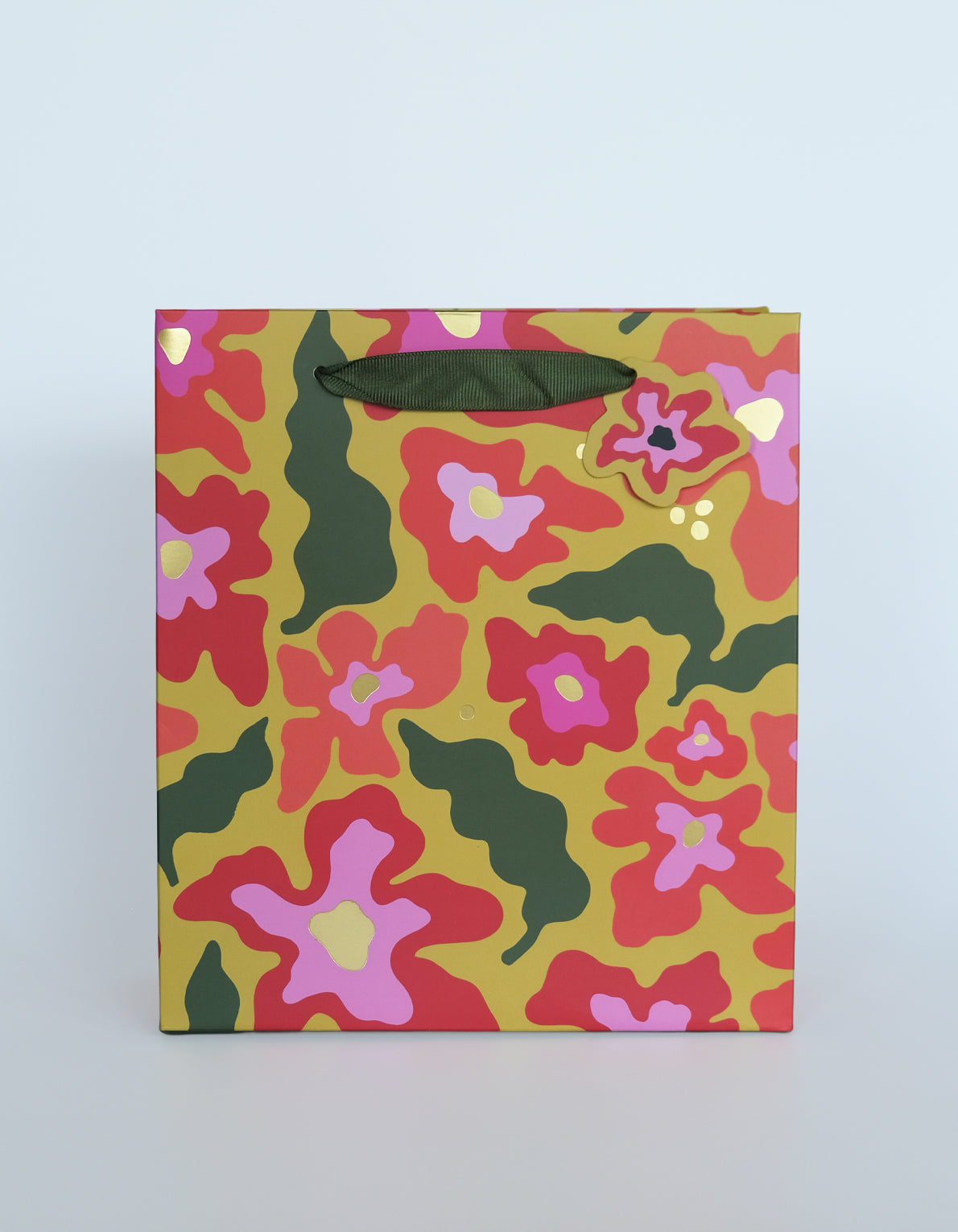 Gift Bag | Holiday Trippy Poinsettias