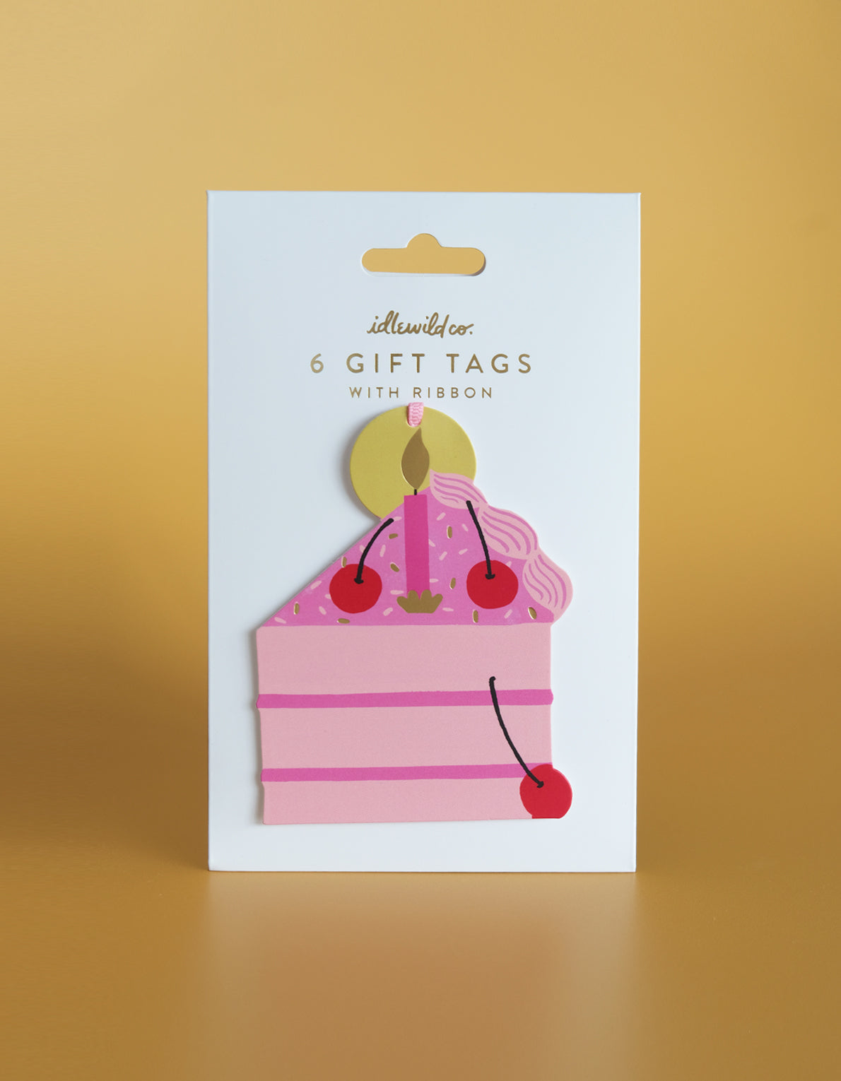 Die-Cut Gift Tag | Pink Cherry Birthday Cake